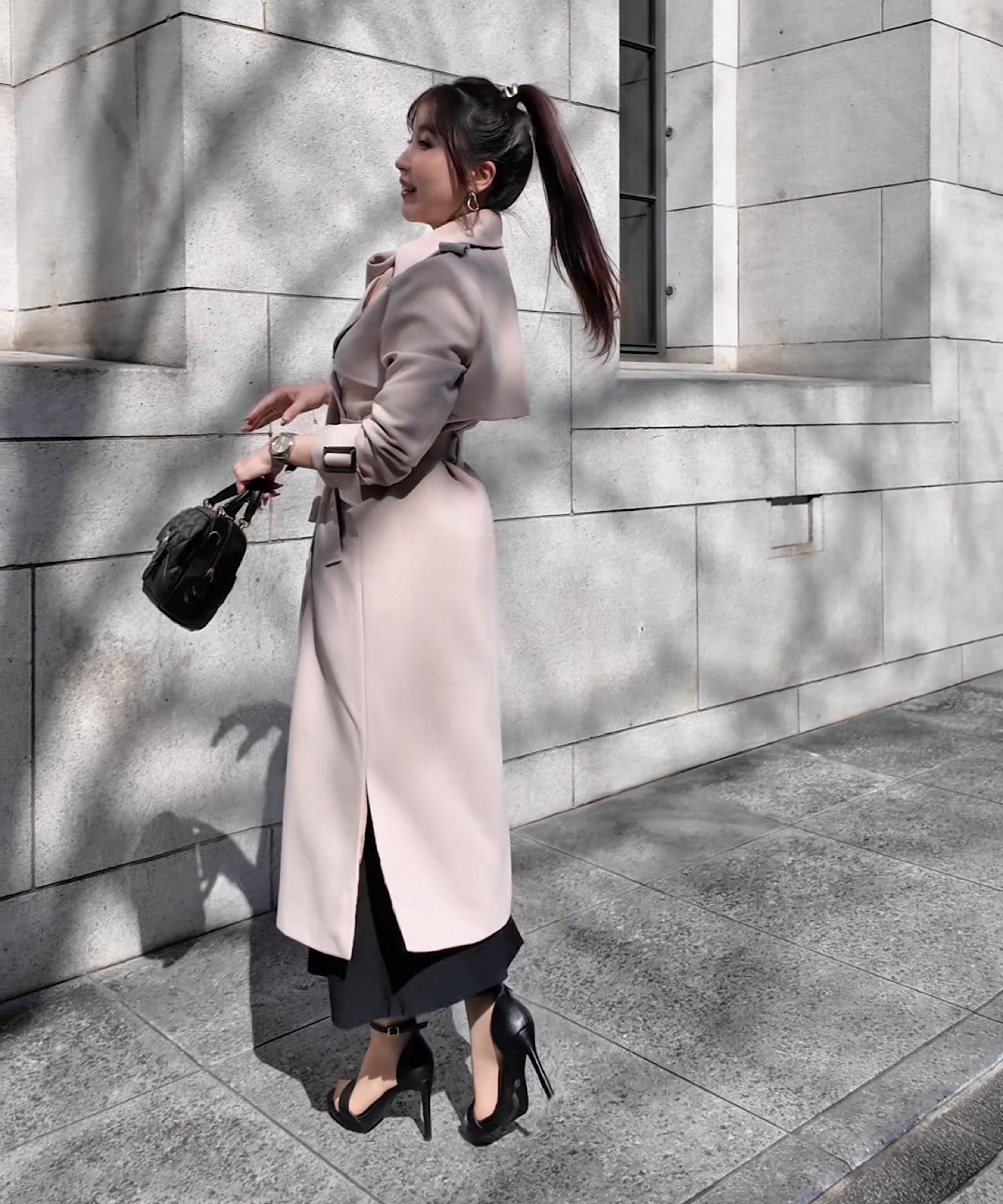 リボンタイ エポーレットトレンチコート