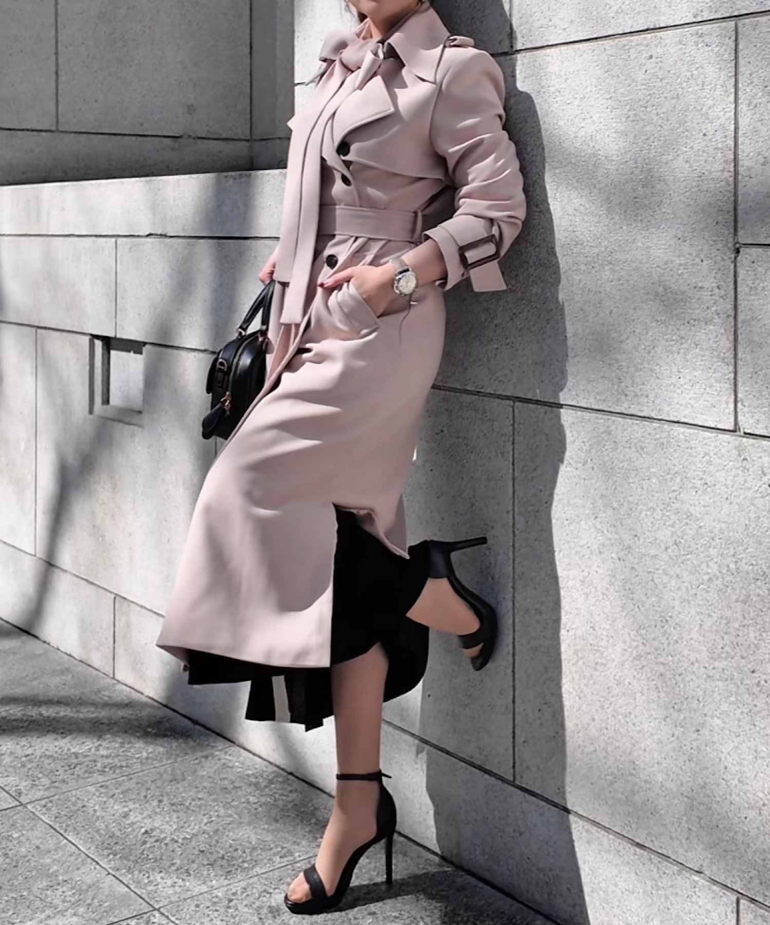 リボンタイ エポーレットトレンチコート