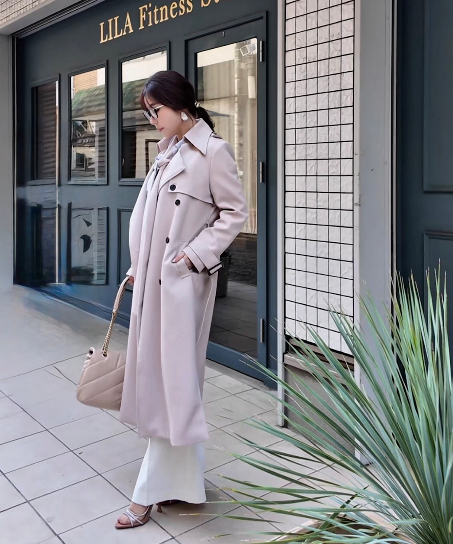 リボンタイ エポーレットトレンチコート