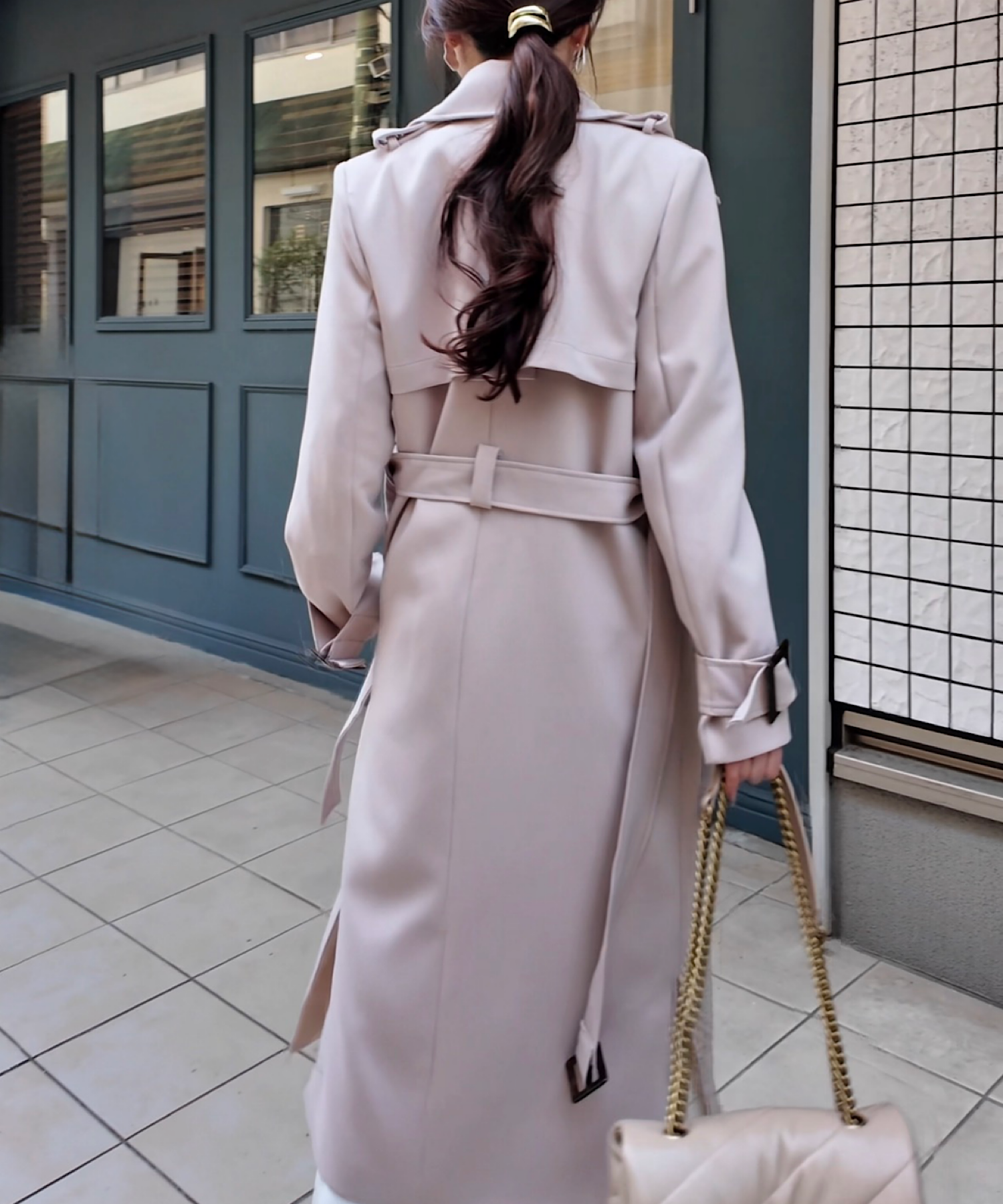 リボンタイ エポーレットトレンチコート