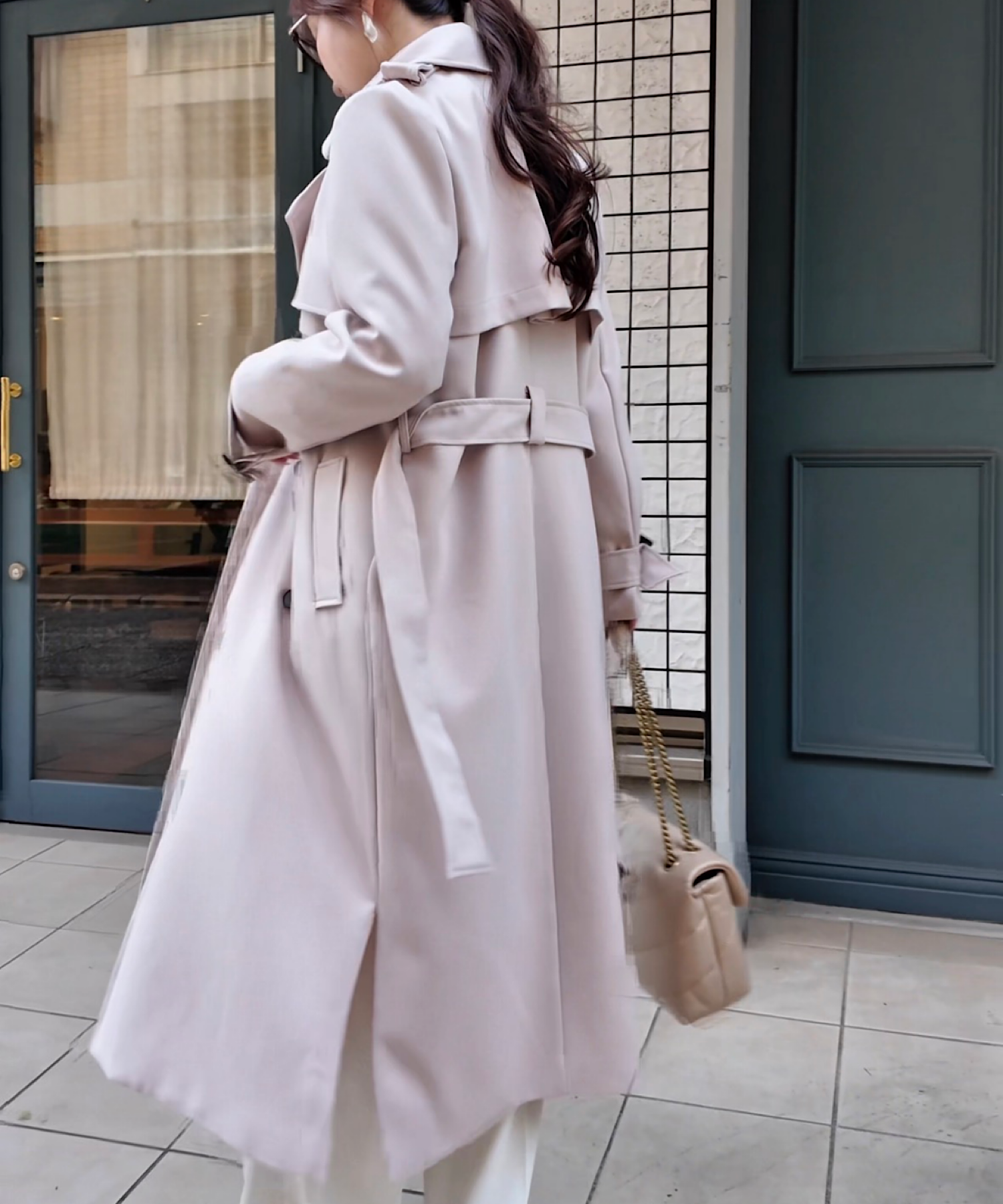 リボンタイ エポーレットトレンチコート