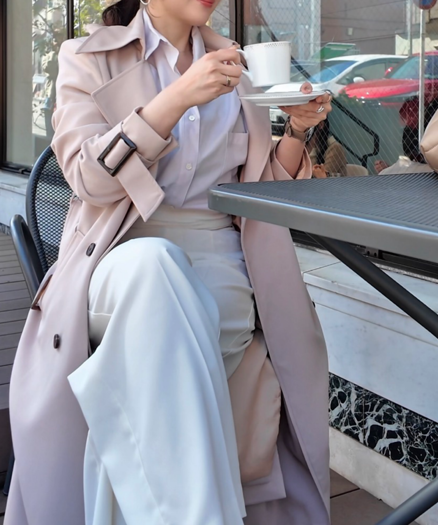 リボンタイ エポーレットトレンチコート