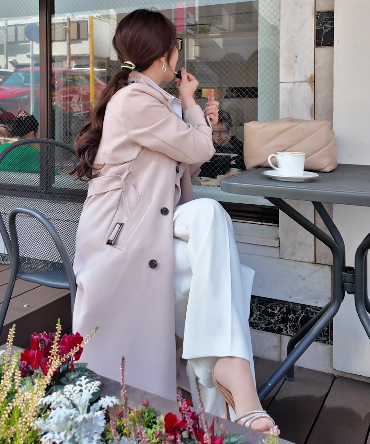 リボンタイ エポーレットトレンチコート