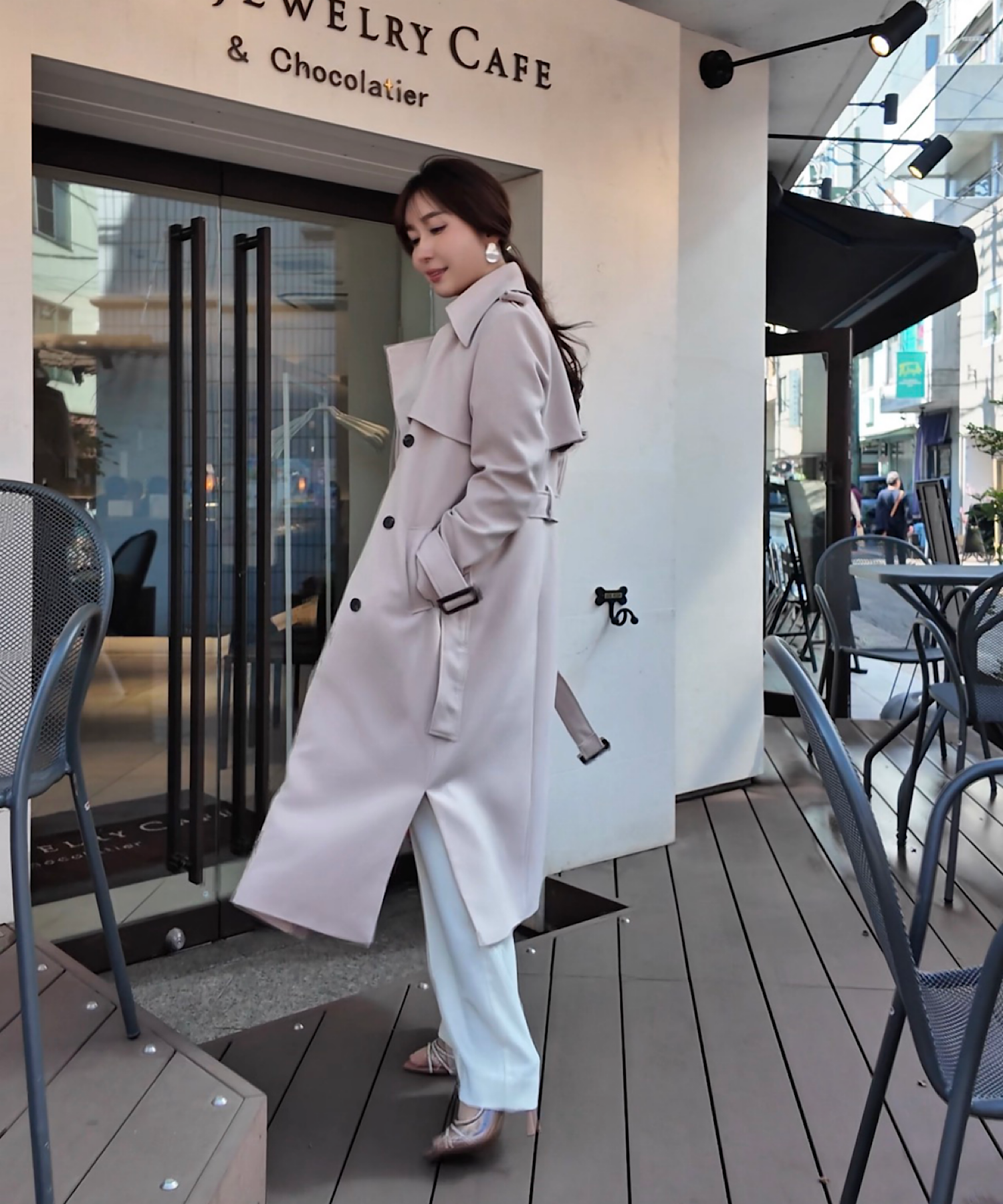 リボンタイ エポーレットトレンチコート