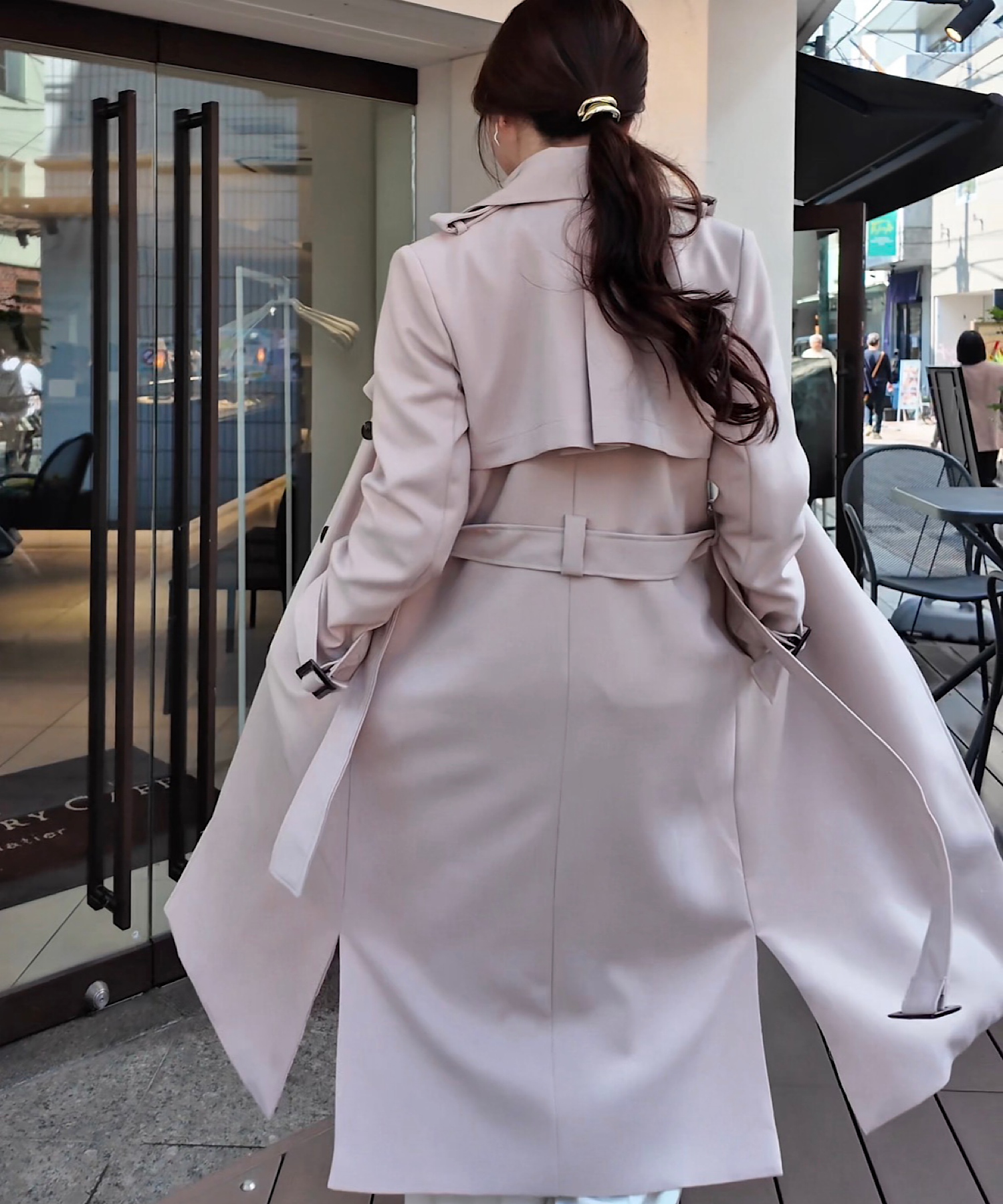 リボンタイ エポーレットトレンチコート