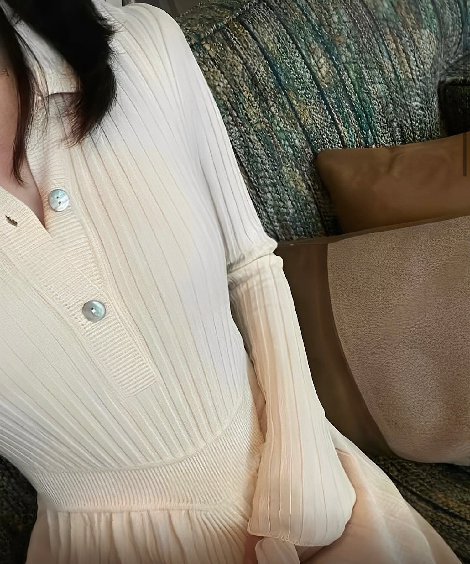 【一部ご予約商品】ウエストシェイプリブニットワンピース