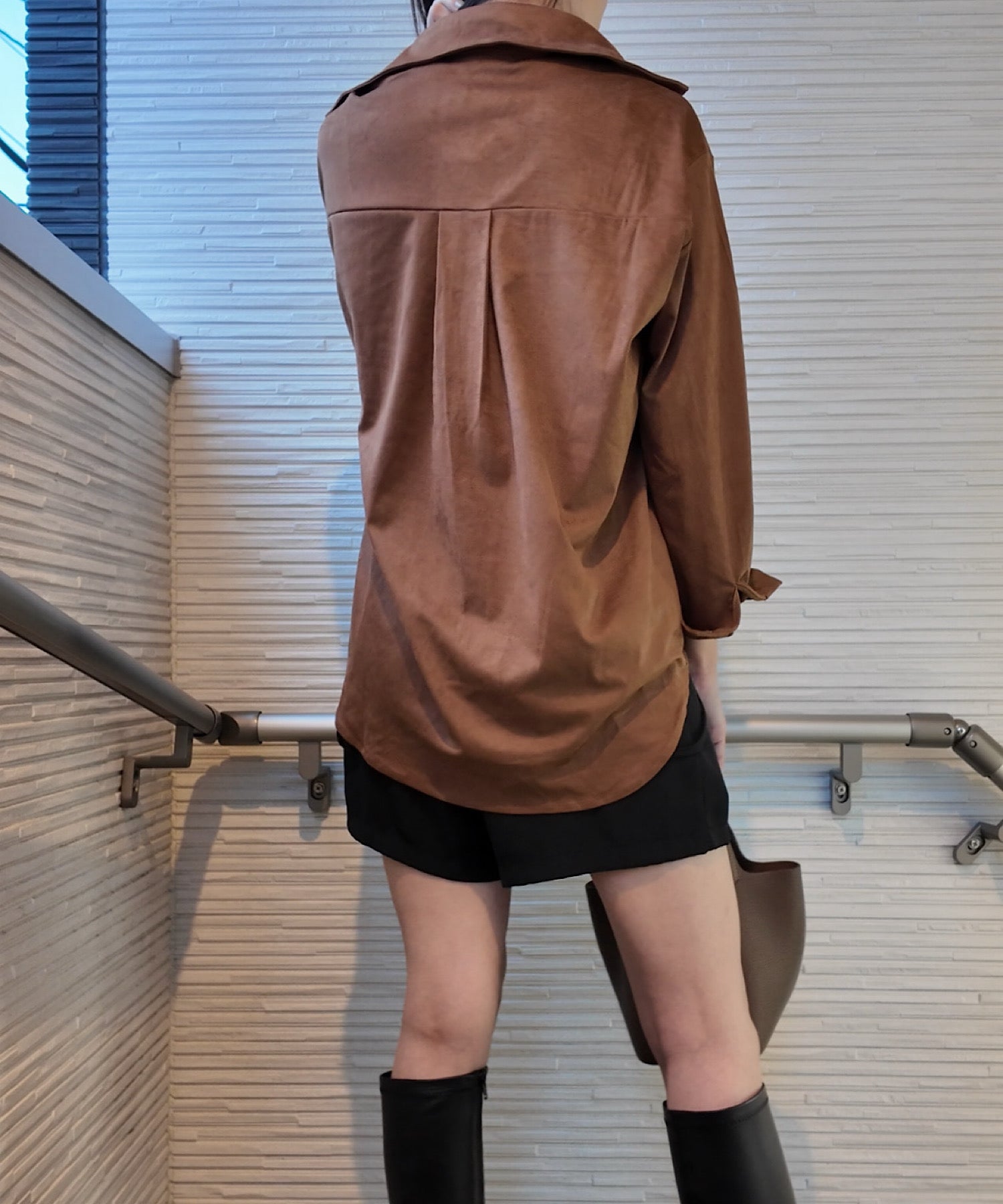 フェイクスエードオーバーシャツ