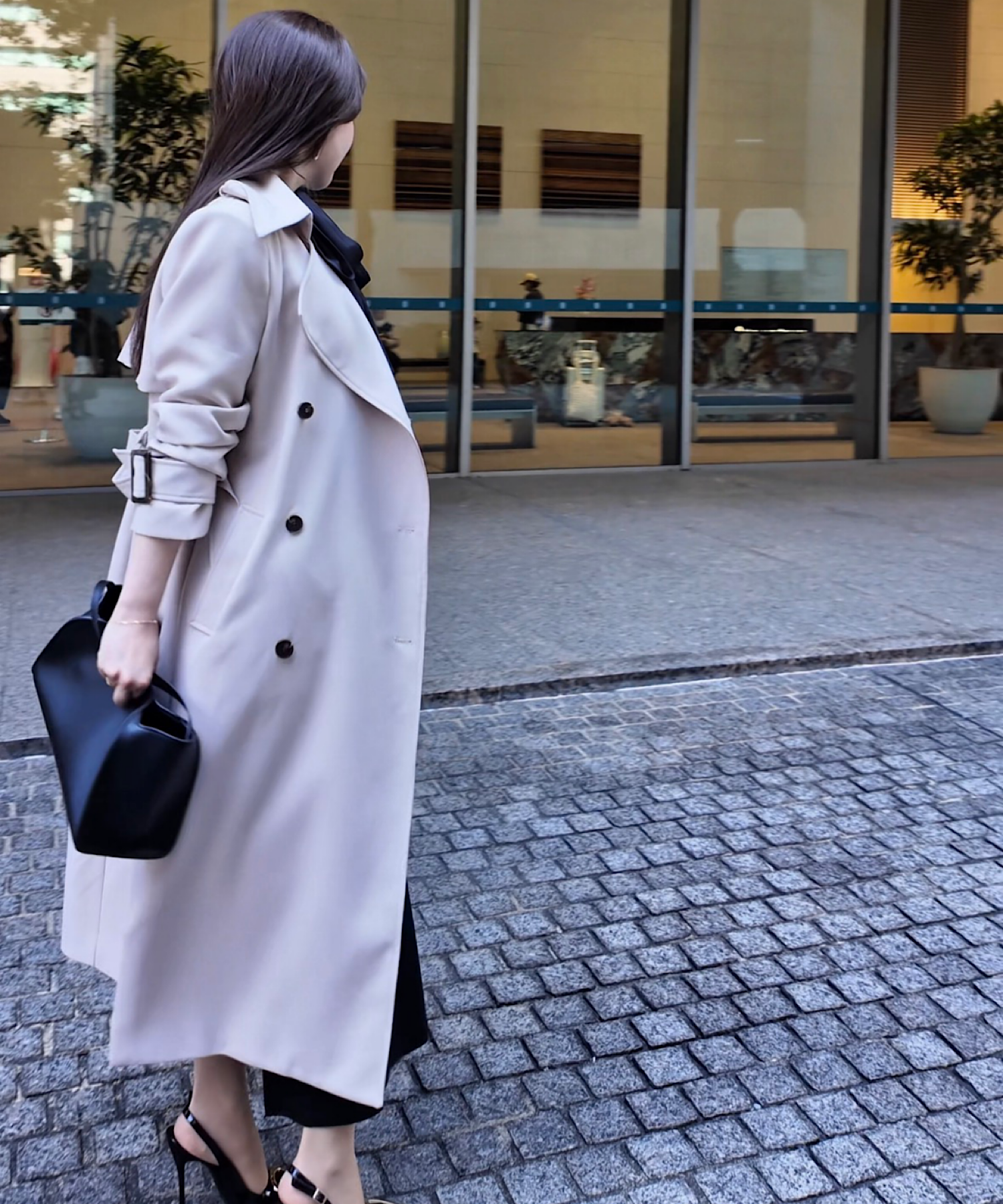 リボンタイ エポーレットトレンチコート