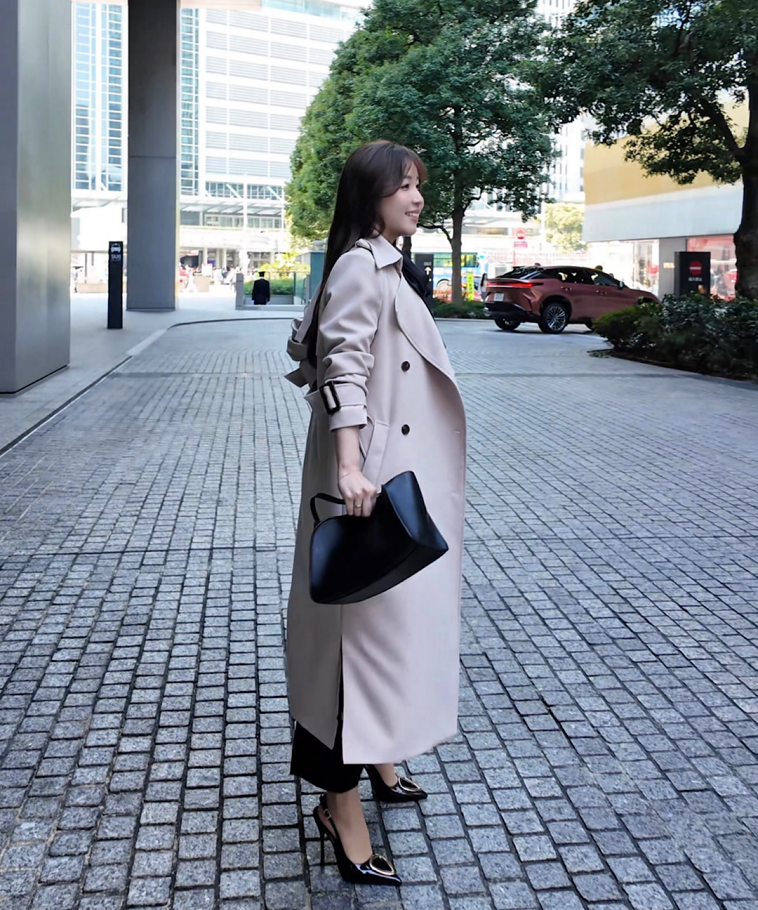 リボンタイ エポーレットトレンチコート