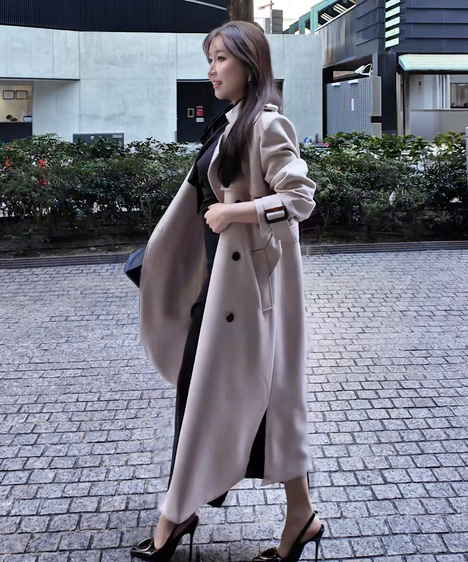 リボンタイ エポーレットトレンチコート