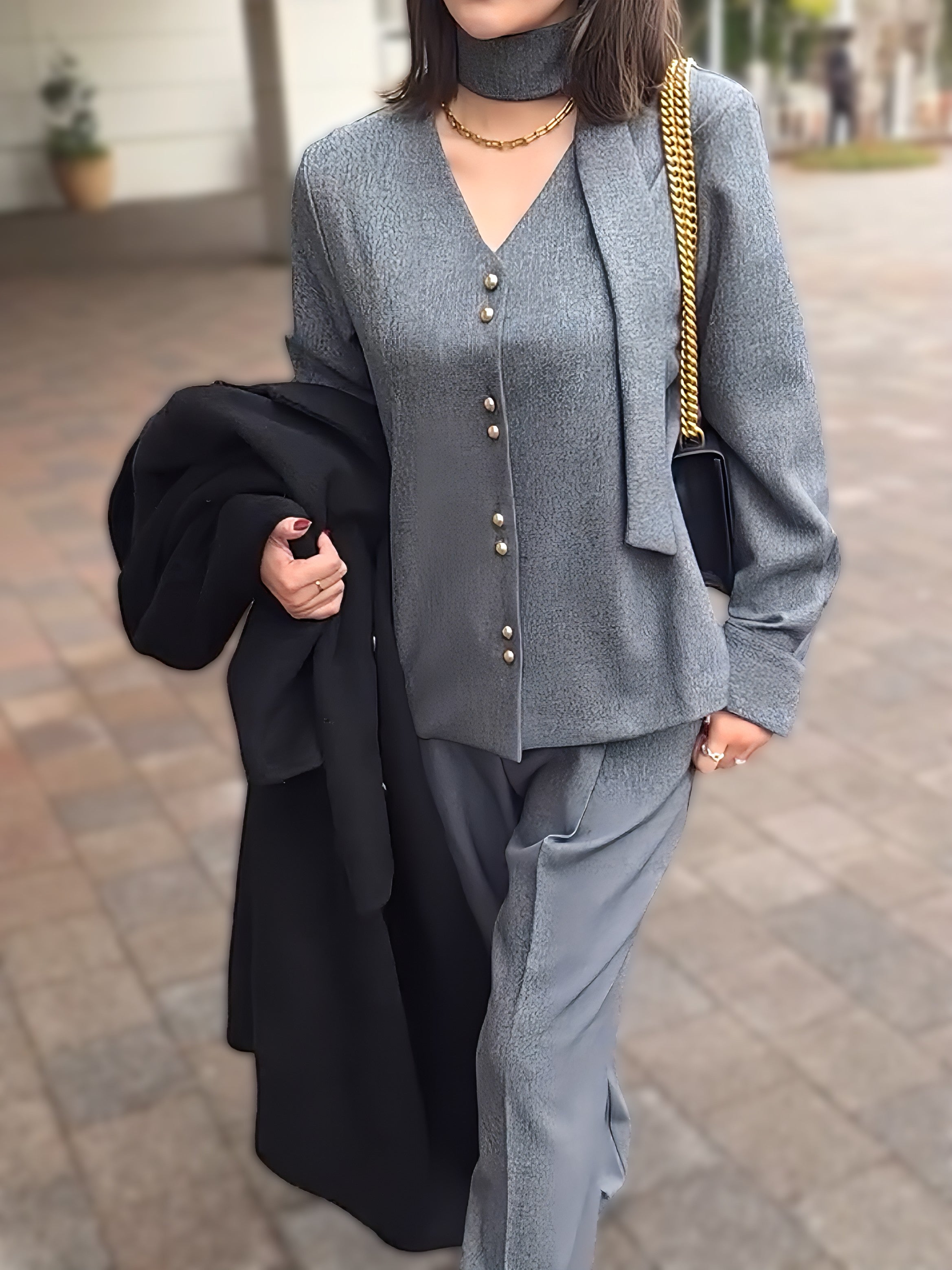 ★バランスモード セットアップ （スカーフタイジャケット×美シルエットパンツ）