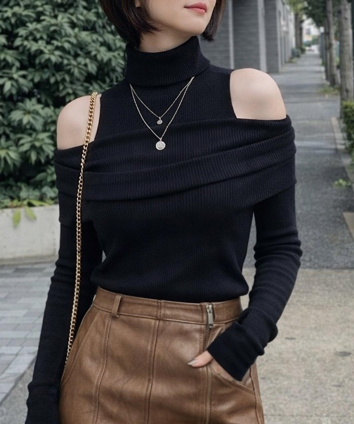 【一部ご予約商品】2wayスリムリブトップス