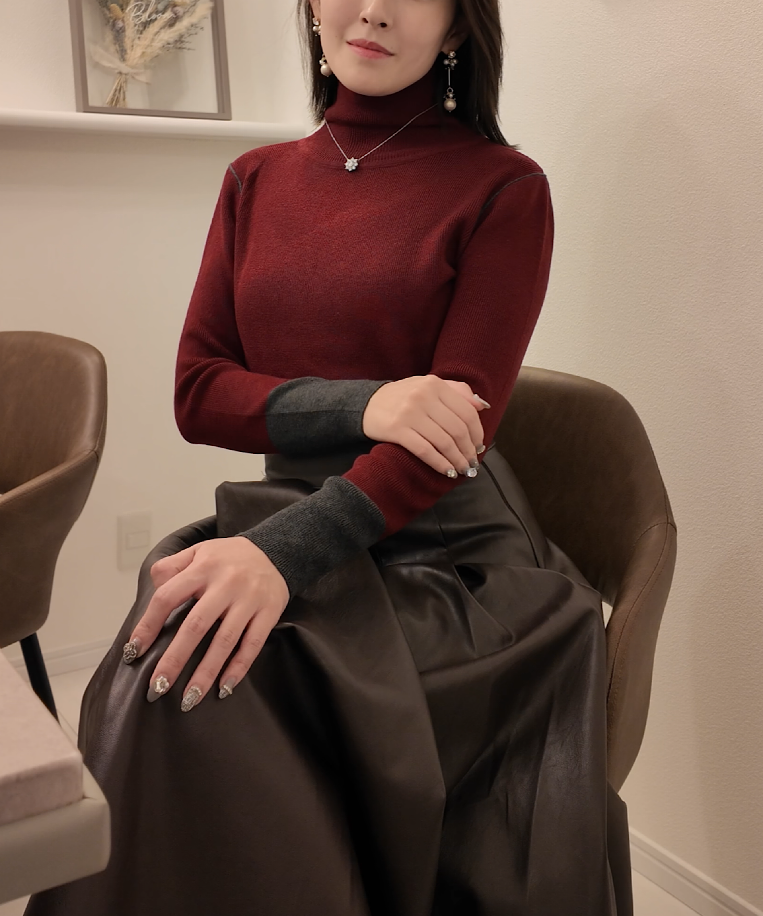 ウールポイント配色タートルネックニット【公式限定】