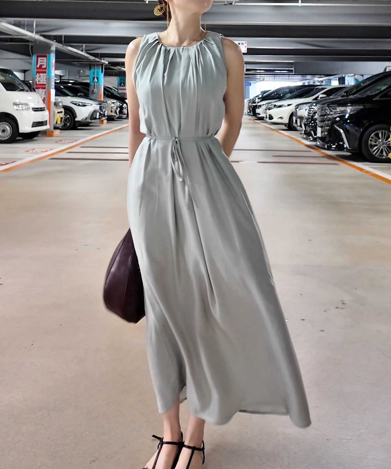 リボンアレンジ 2WAY ギャザーフレアワンピース