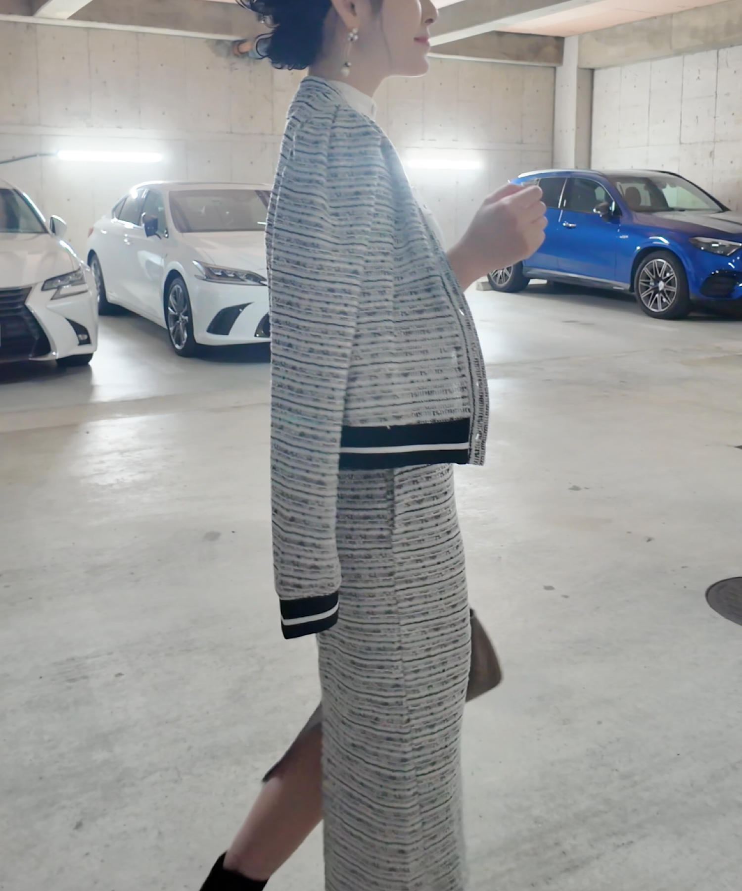 ツイードニットセットアップ