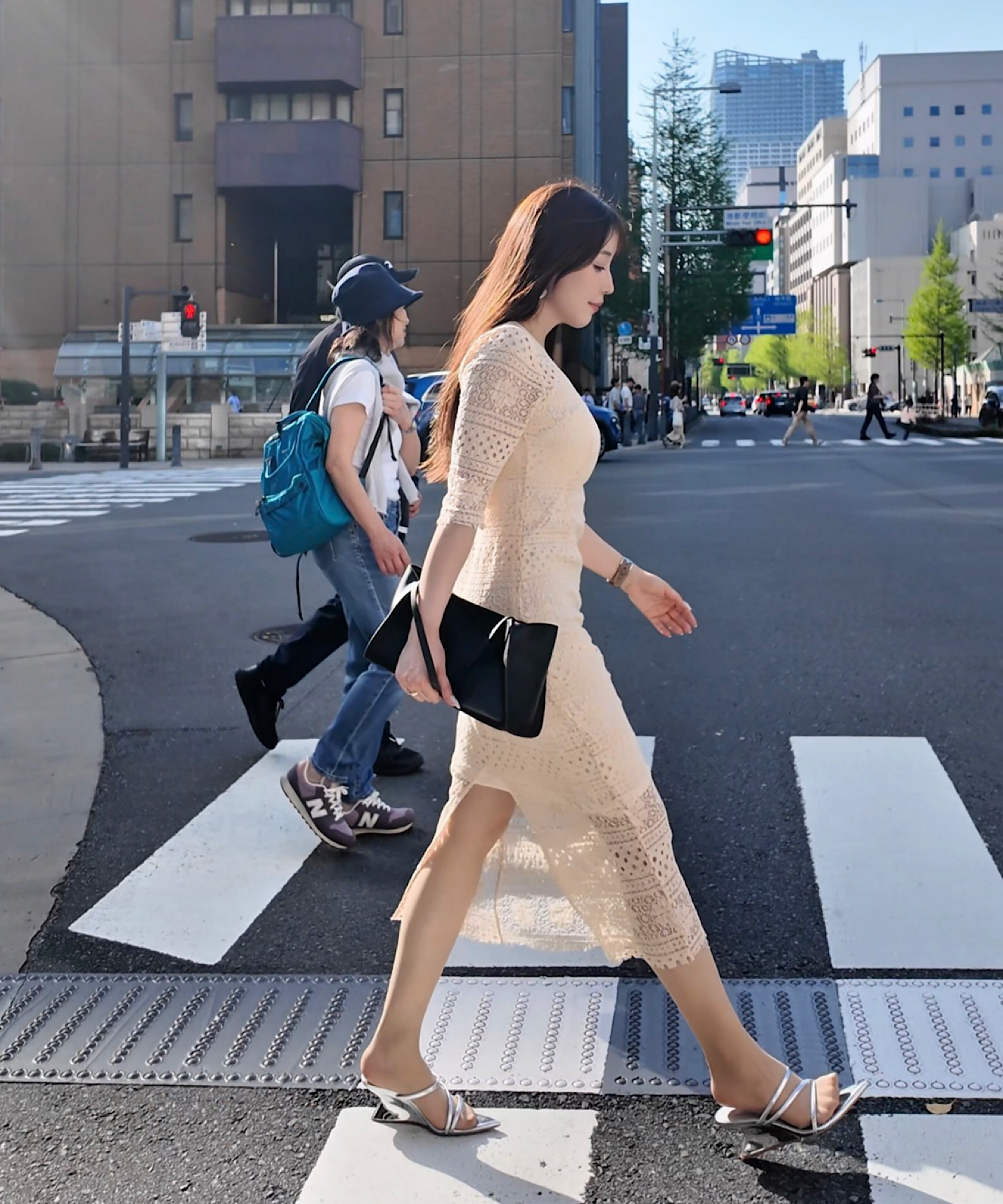 レースレイヤードワンピース（キャミセット）