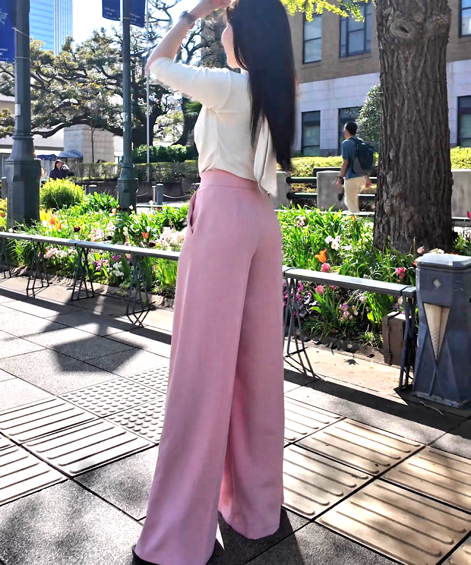 ハイウエストワイドパンツ ＜3サイズ展開＞　＊美シルエット設計