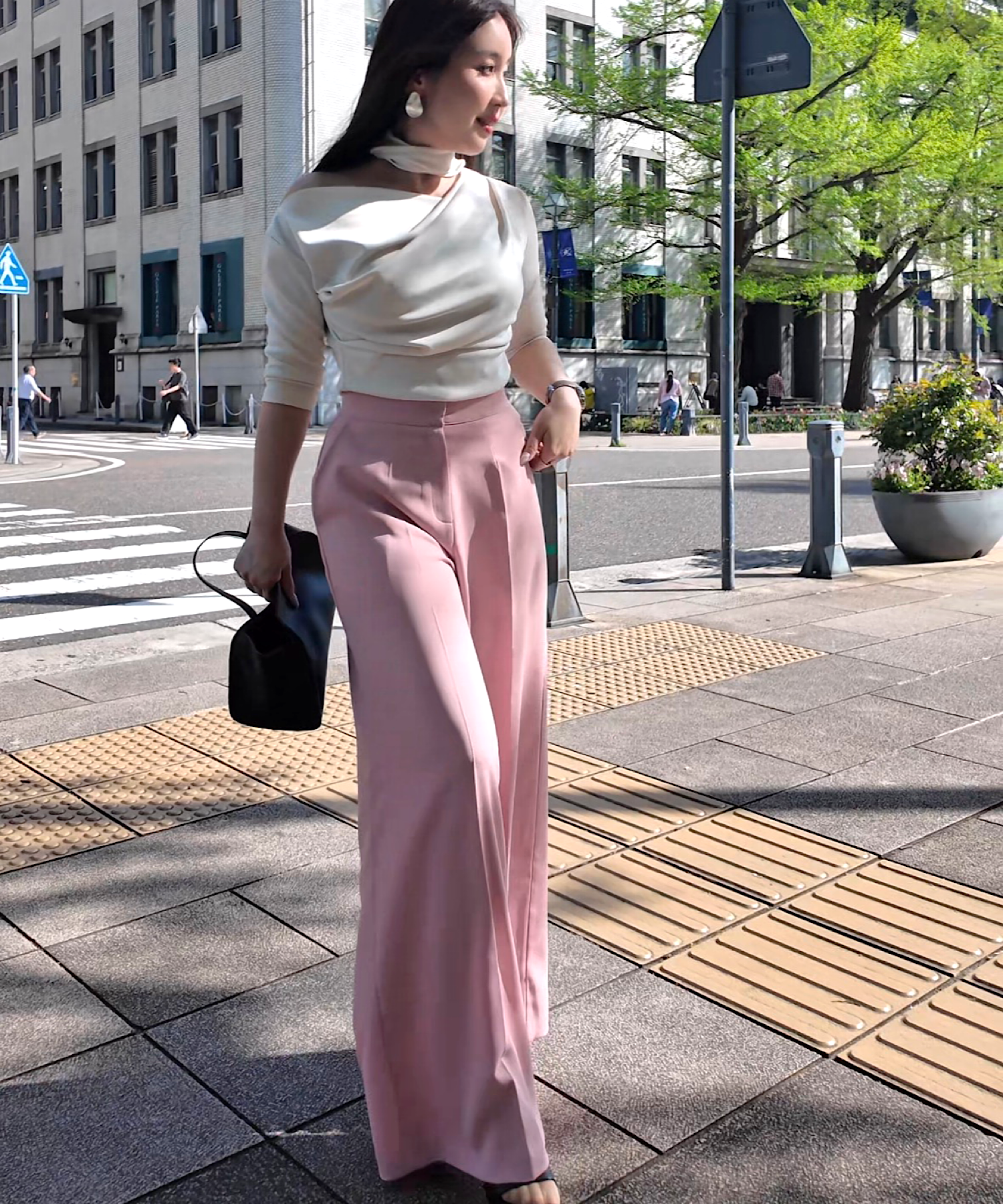 ハイウエストワイドパンツ ＜3サイズ展開＞　＊美シルエット設計