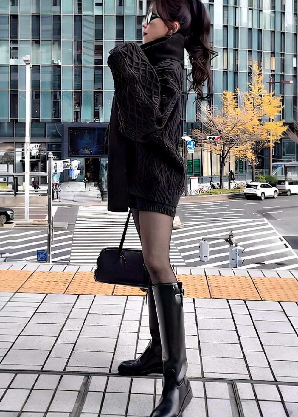 ボリュームケーブル＆スヌード ニット3点セット