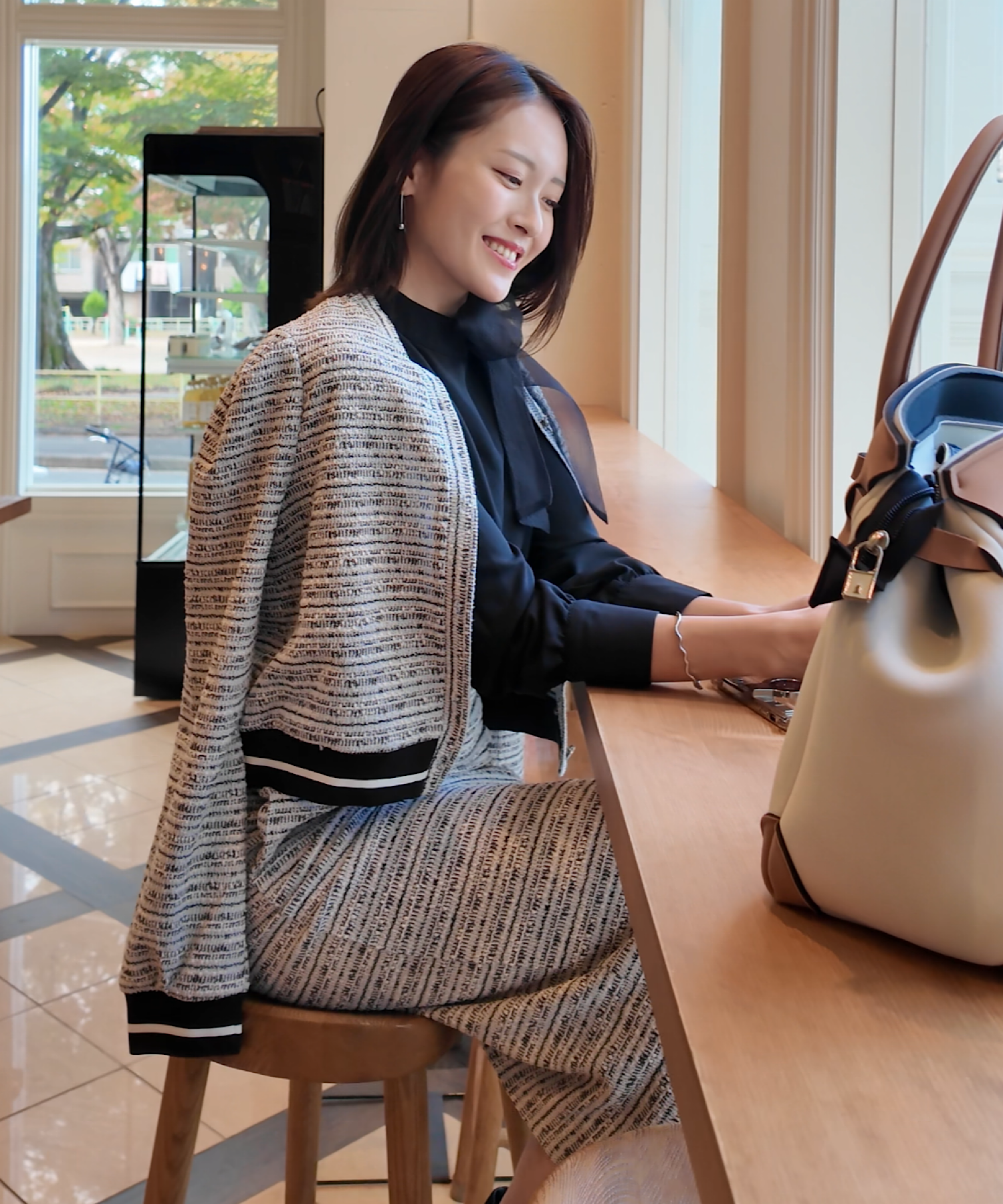 【一部ご予約商品】ツイードニットセットアップ