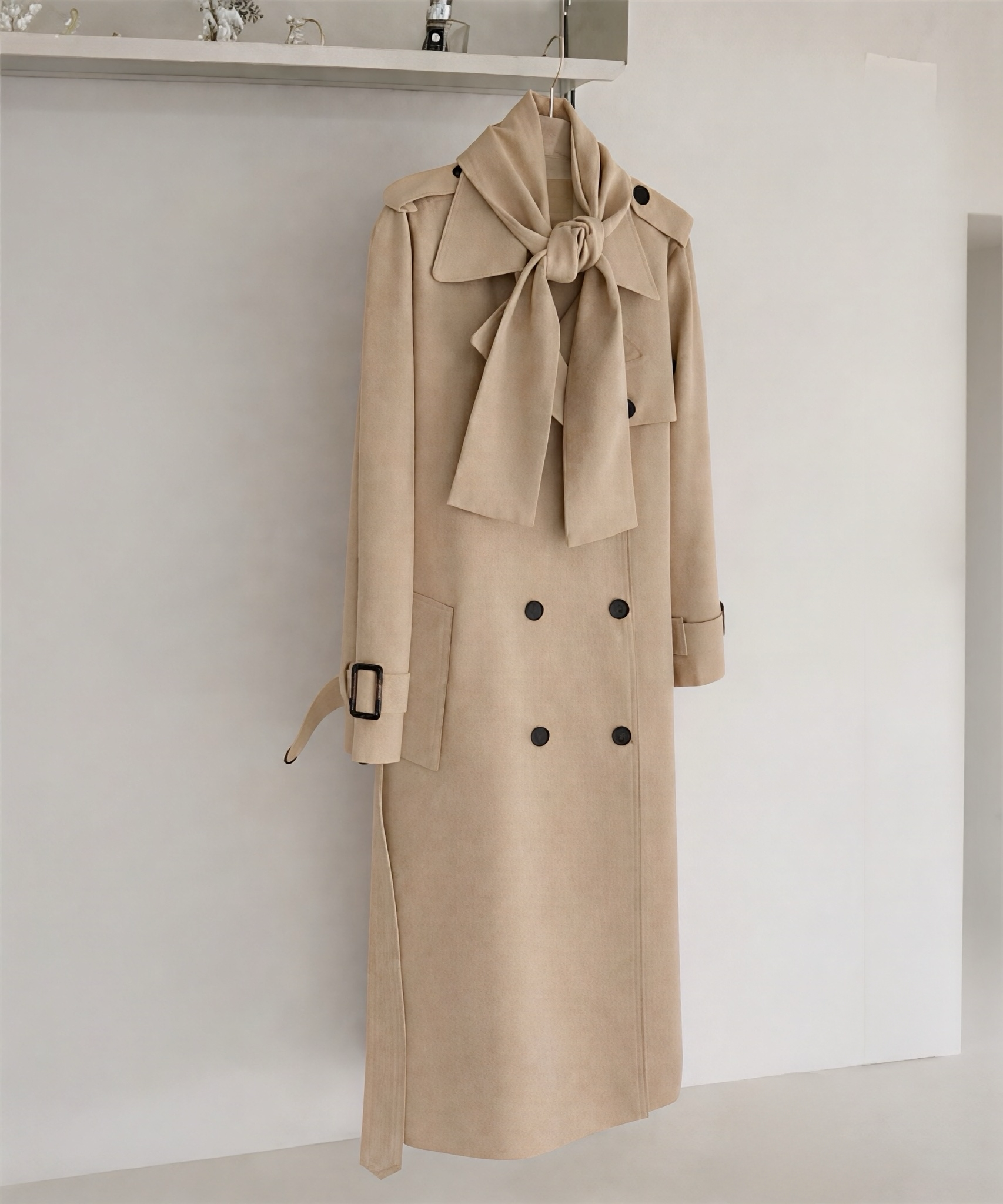 リボンタイ エポーレットトレンチコート