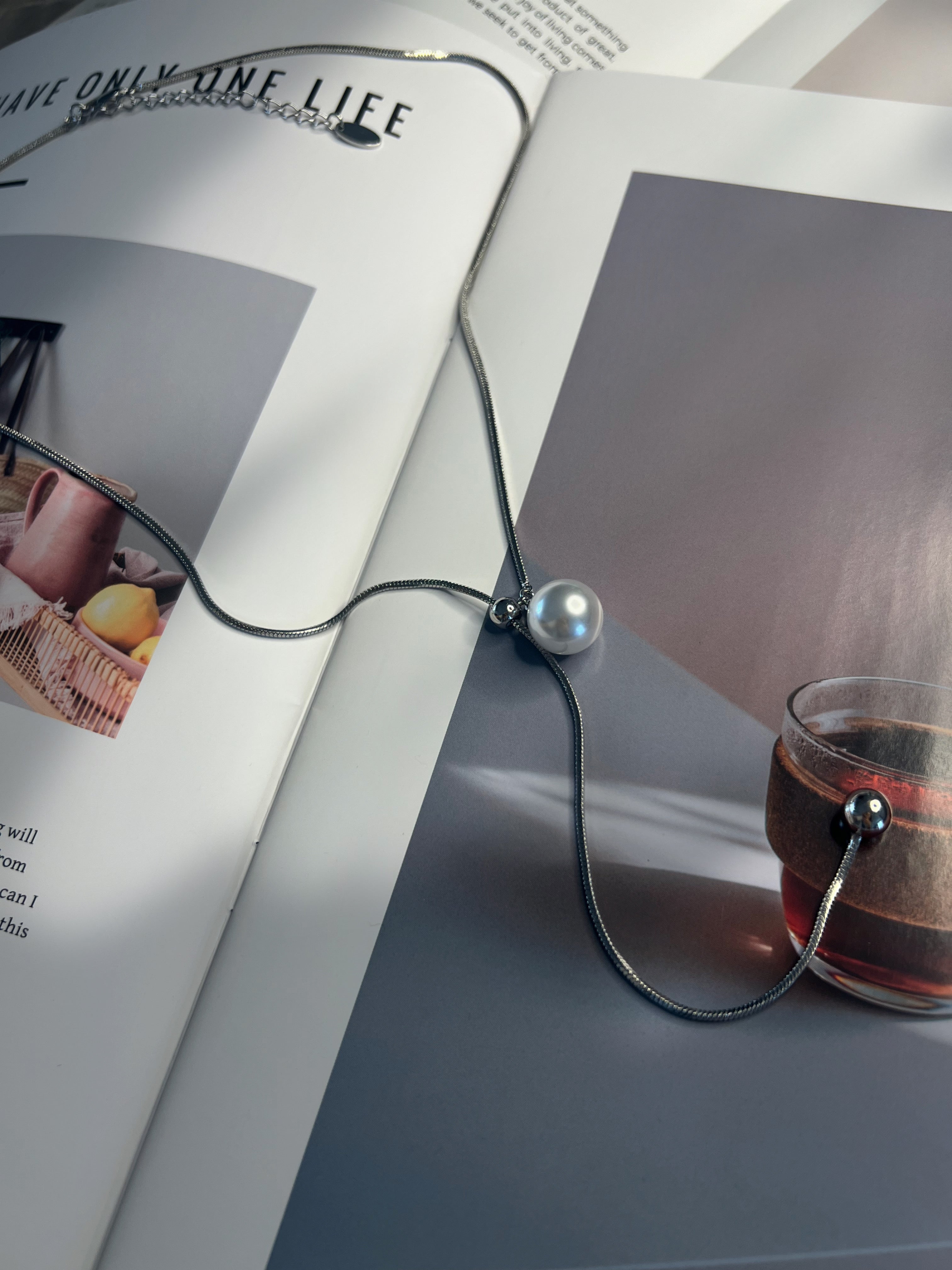 パールスライダーネックレス