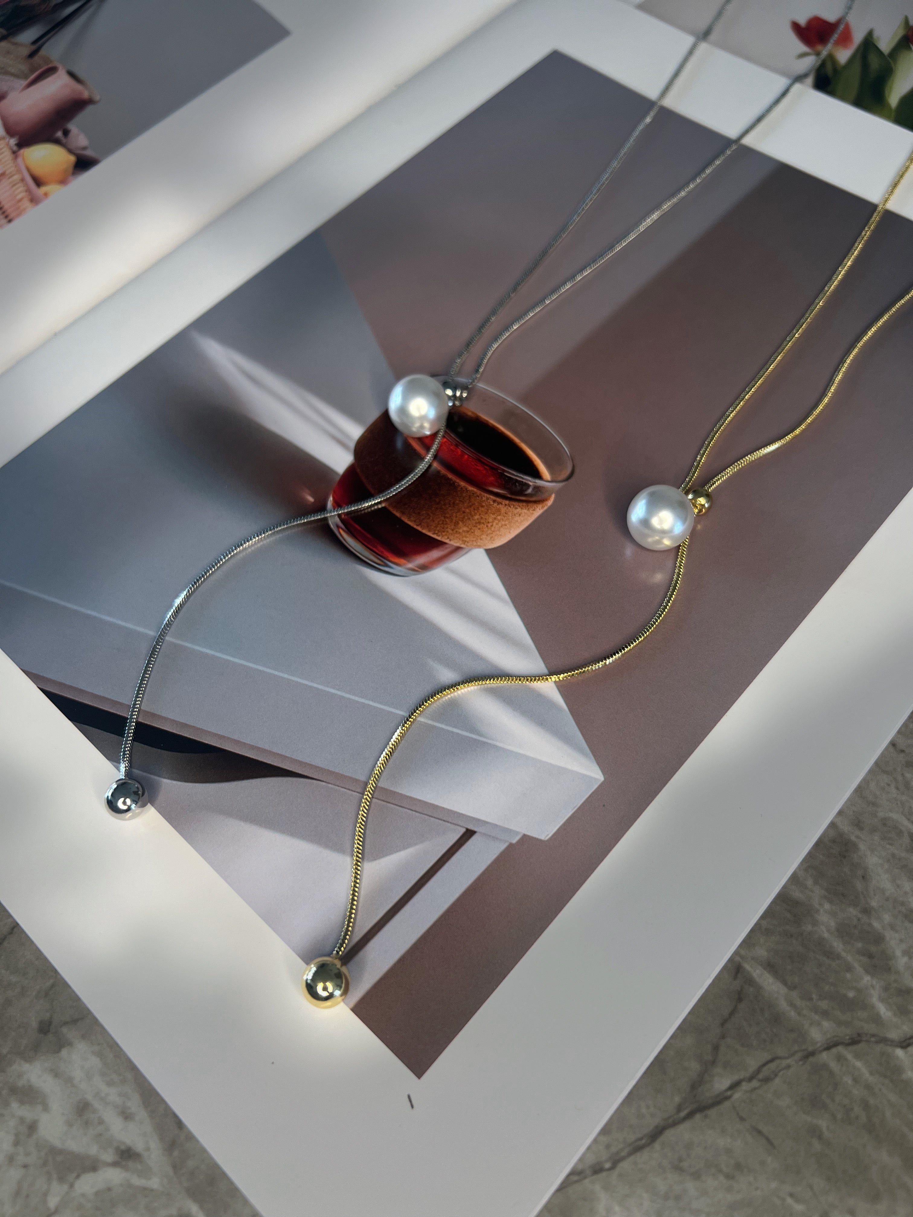 パールスライダーネックレス