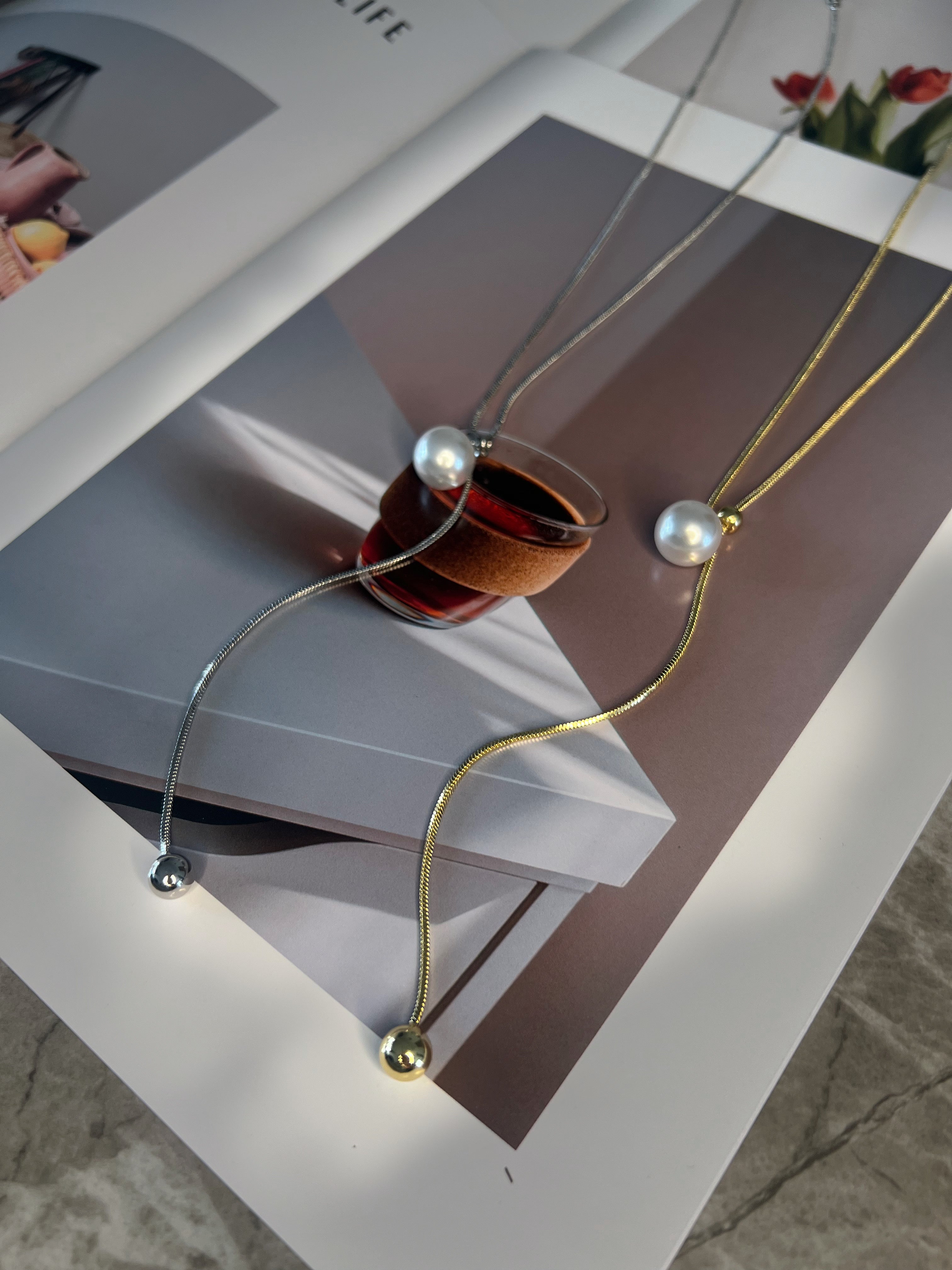 パールスライダーネックレス