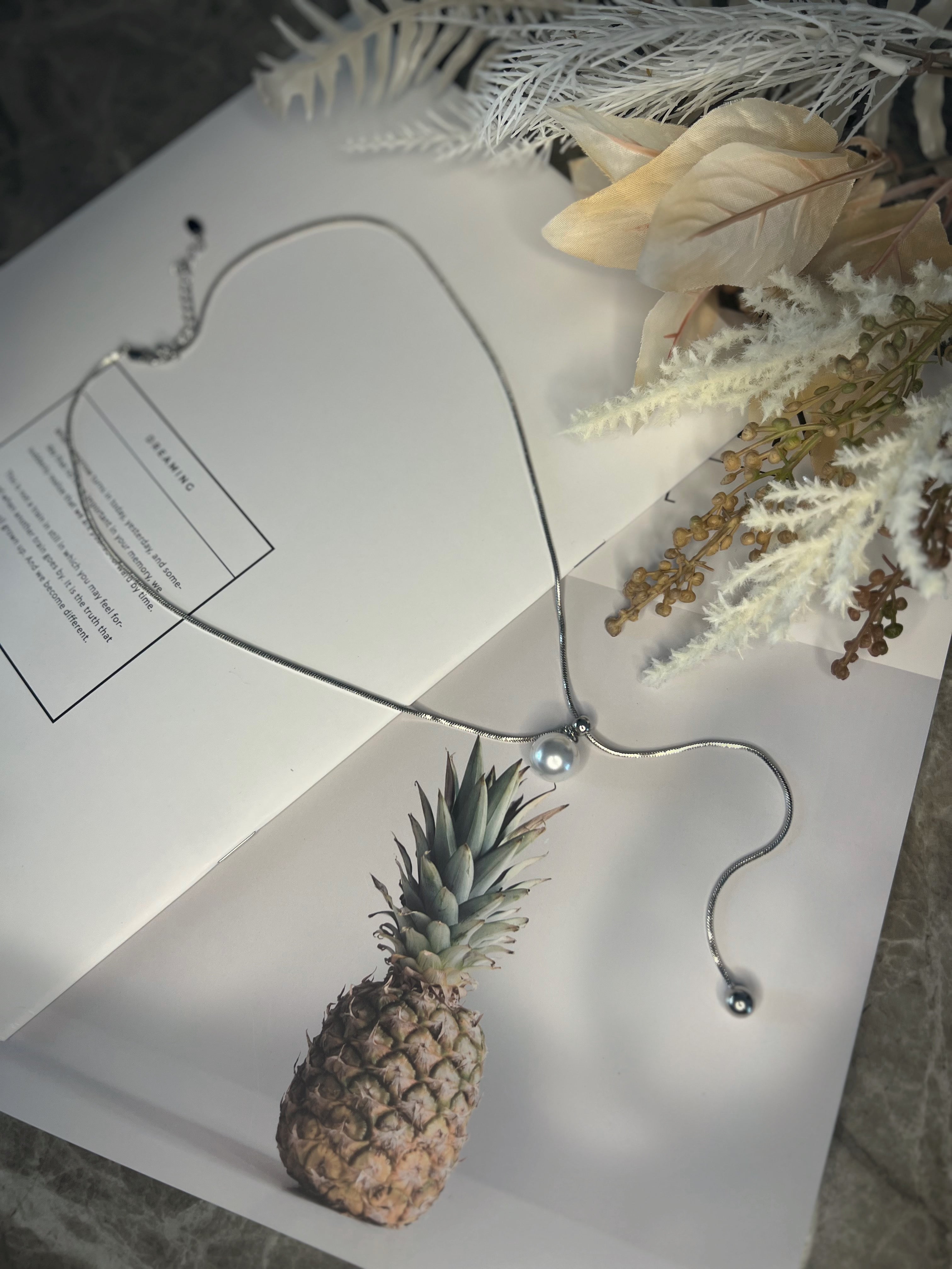 パールスライダーネックレス