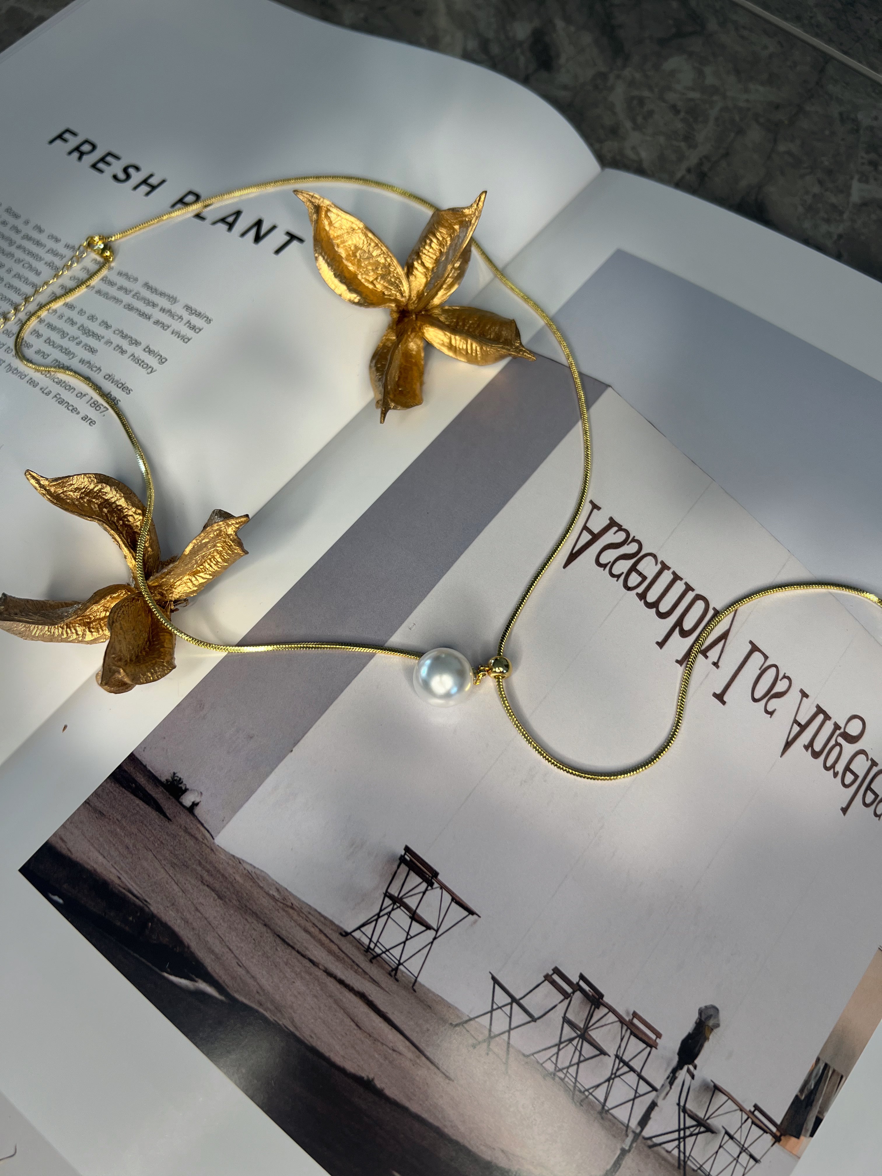 パールスライダーネックレス