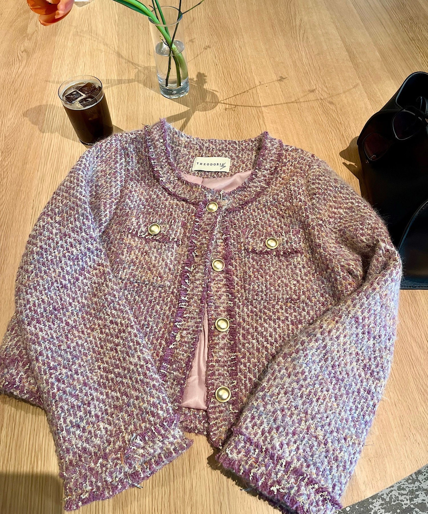 フリンジツイード ノーカラージャケット