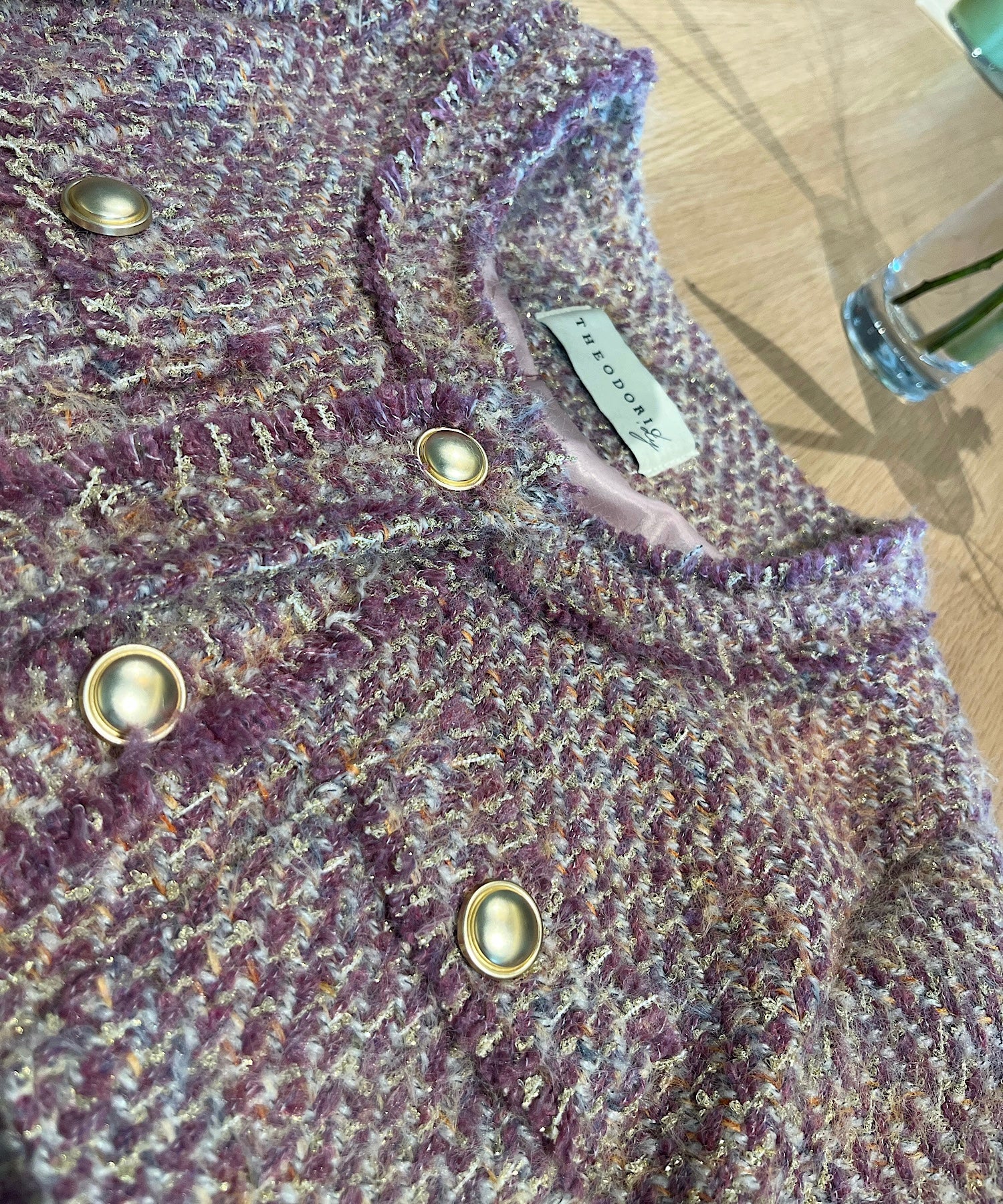 フリンジツイード ノーカラージャケット