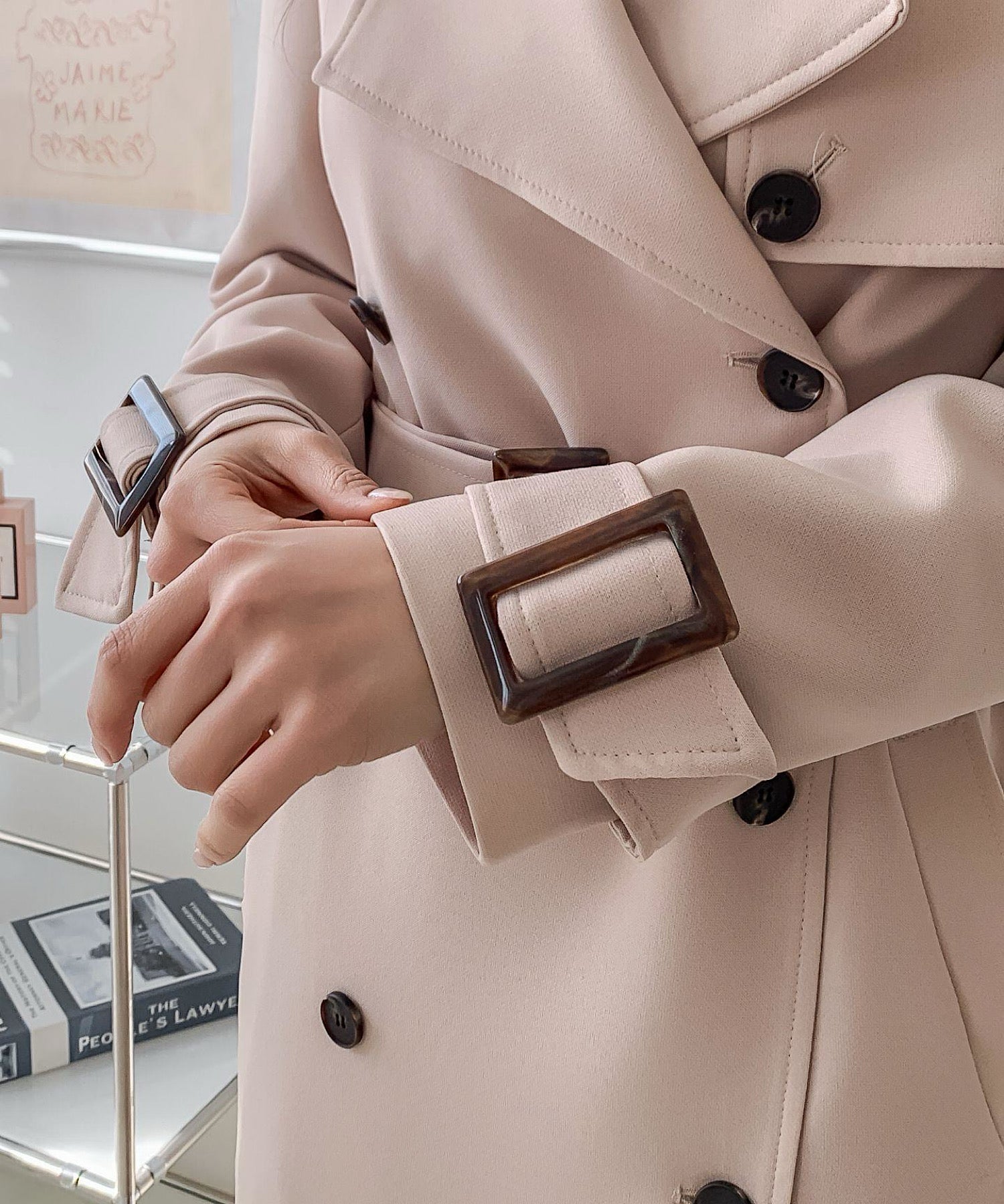 リボンタイ エポーレットトレンチコート