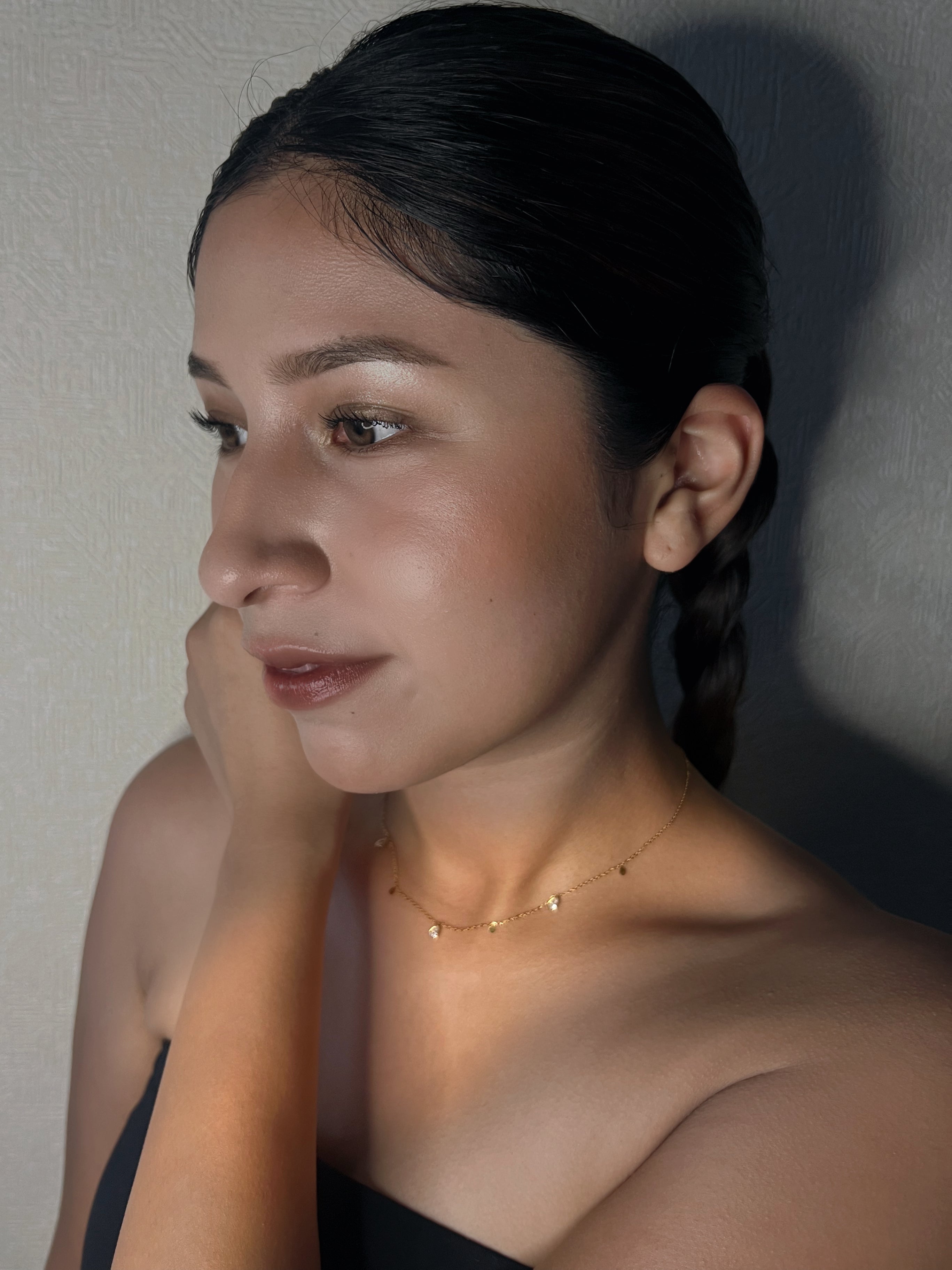 ティアドロップキュービックジルコニアネックレス