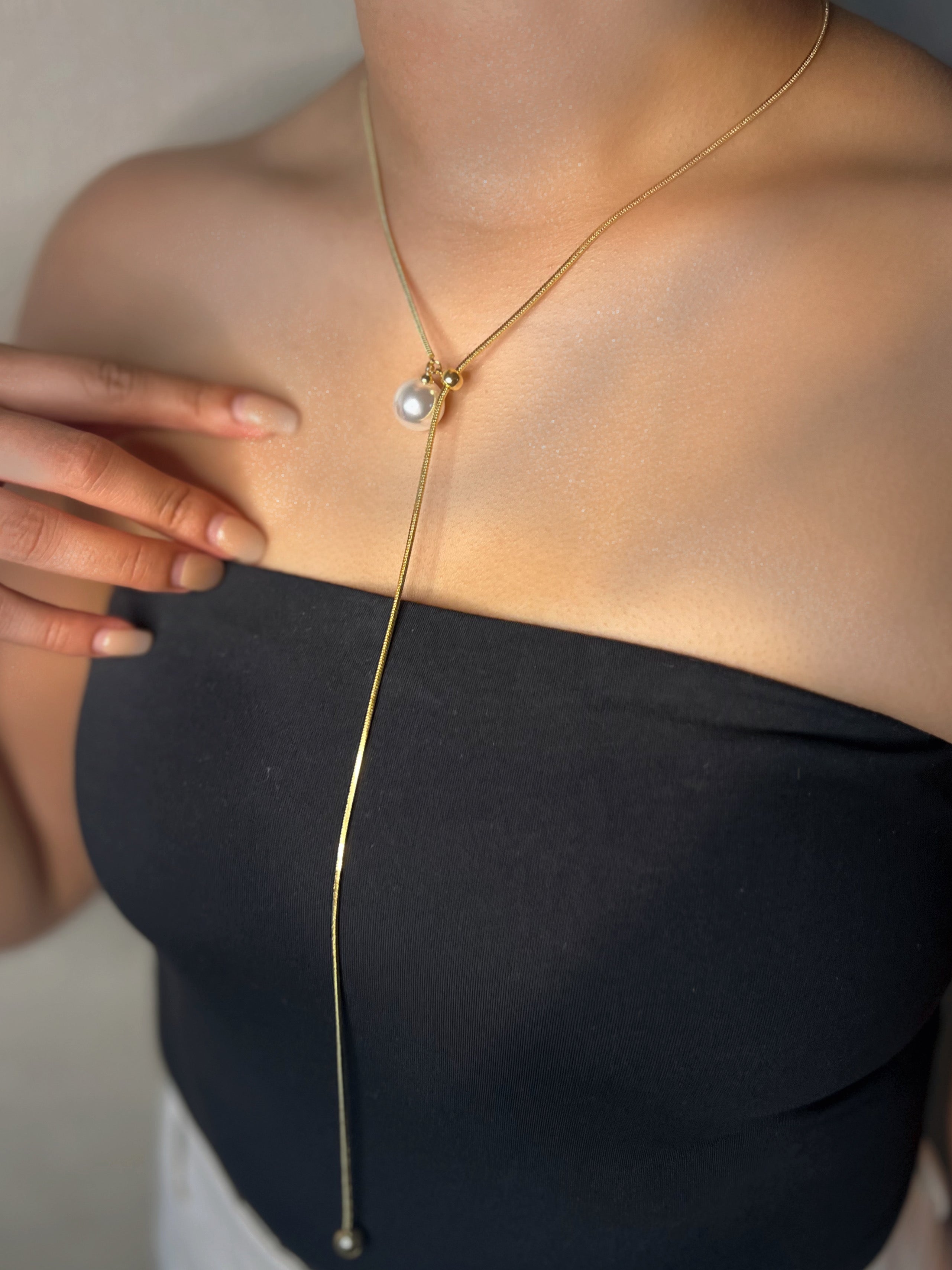 パールスライダーネックレス