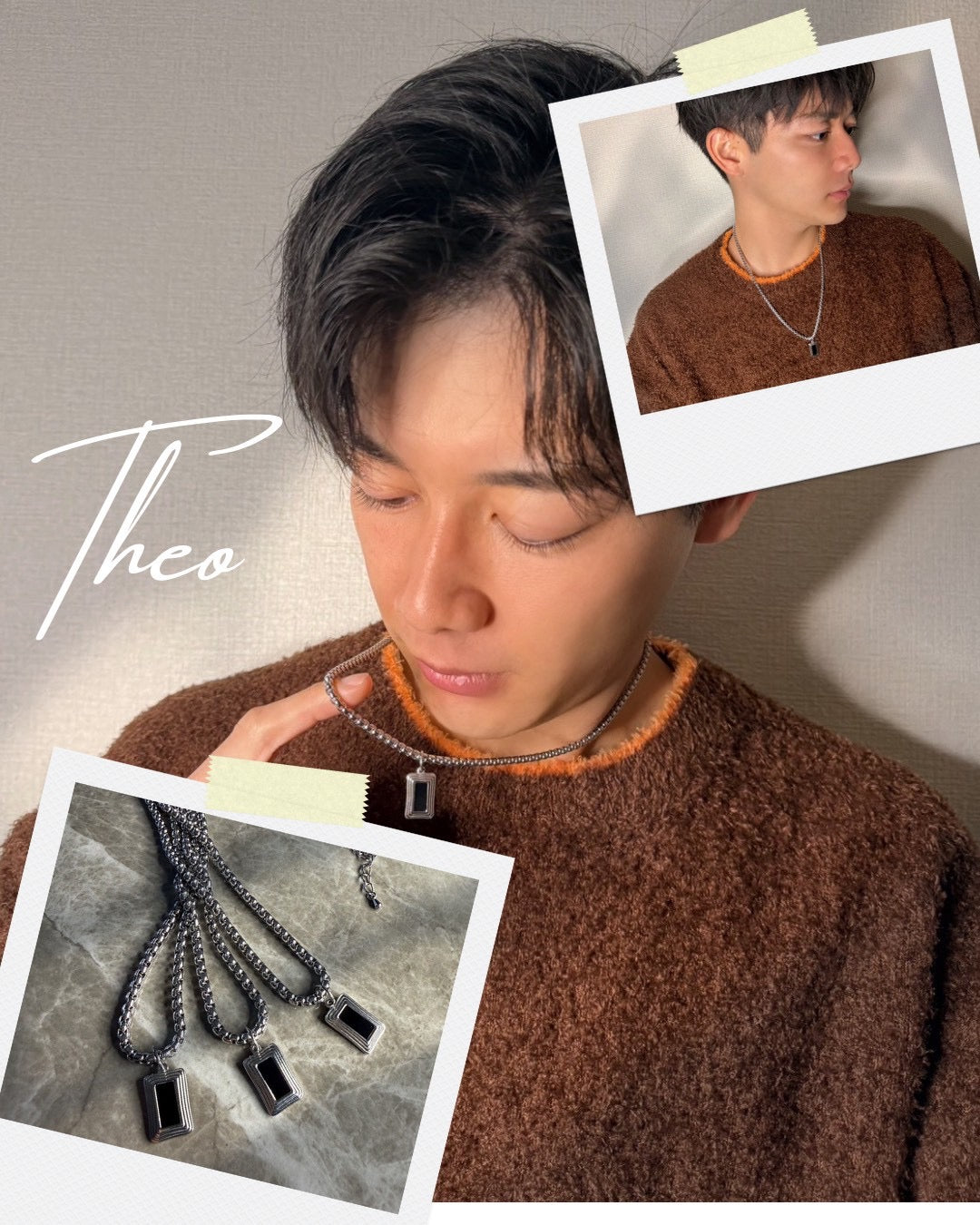 ブラックミニプレート 316Lサージカルネックレス– THEO accessory collection –