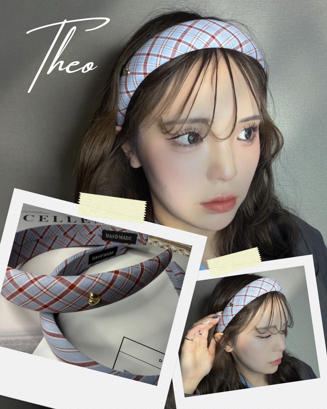 チェックストライプカチューシャ– THEO accessory collection –