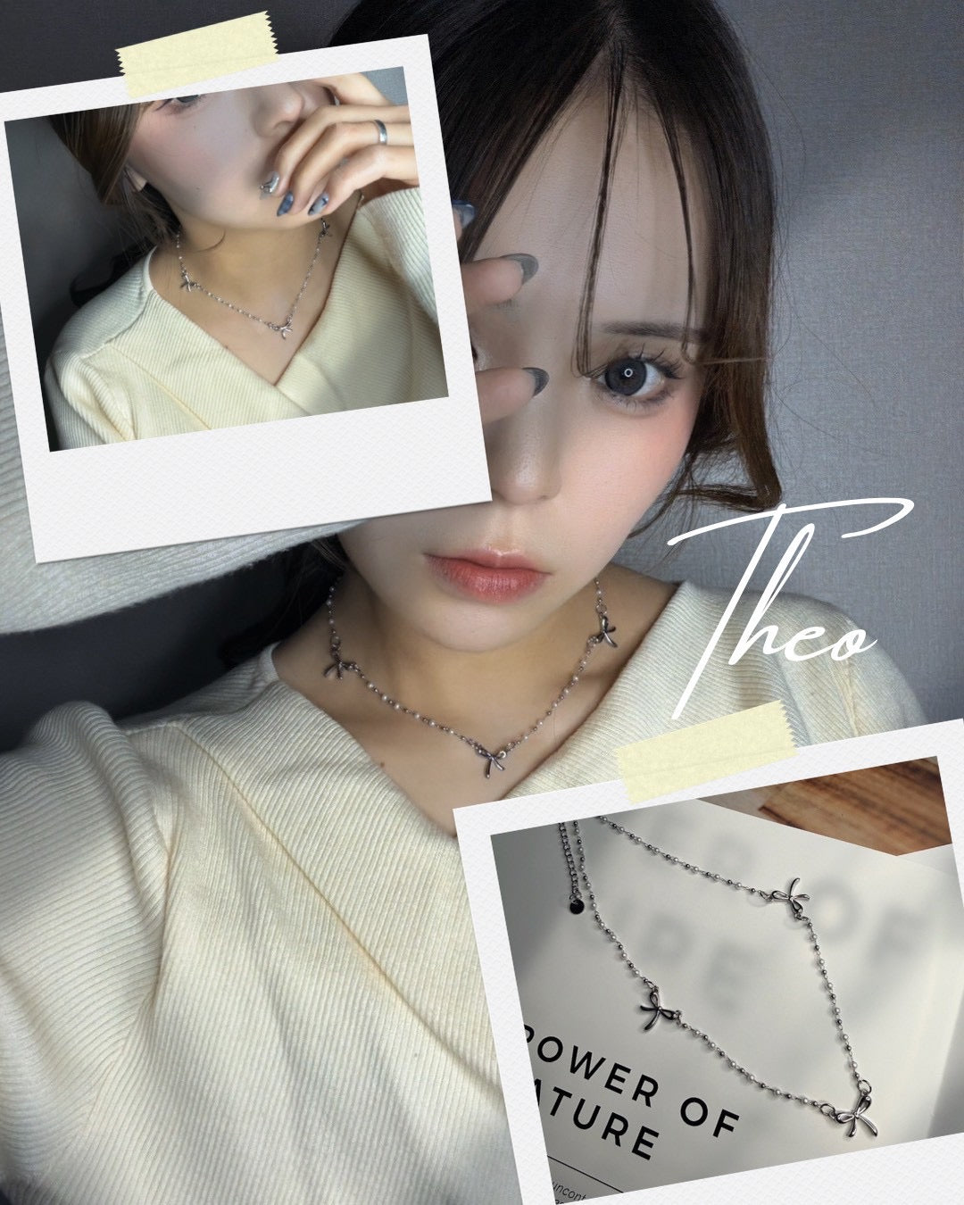 トリプルリボン 316Lサージカルネックレス– THEO accessory collection –