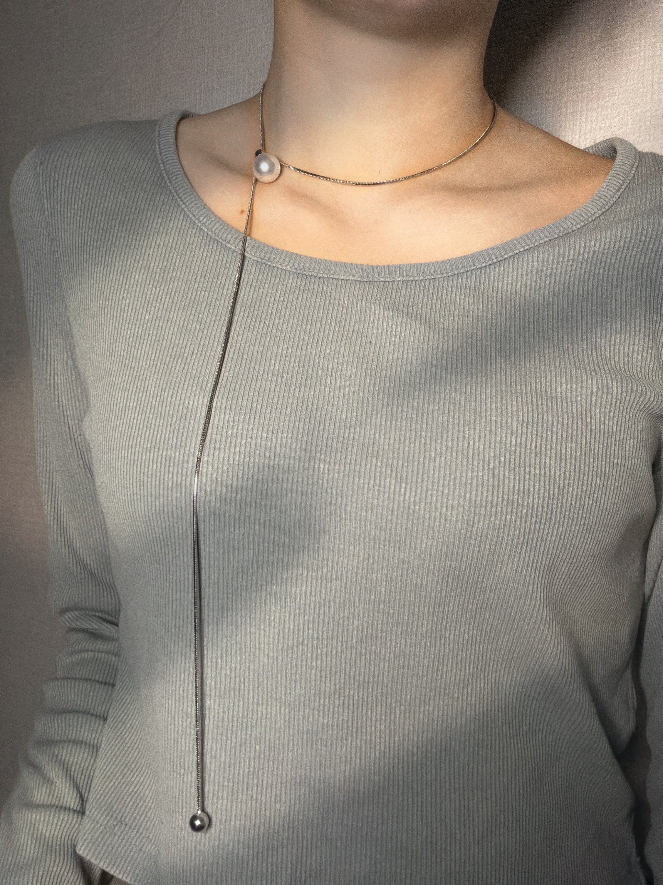 パールスライダーネックレス