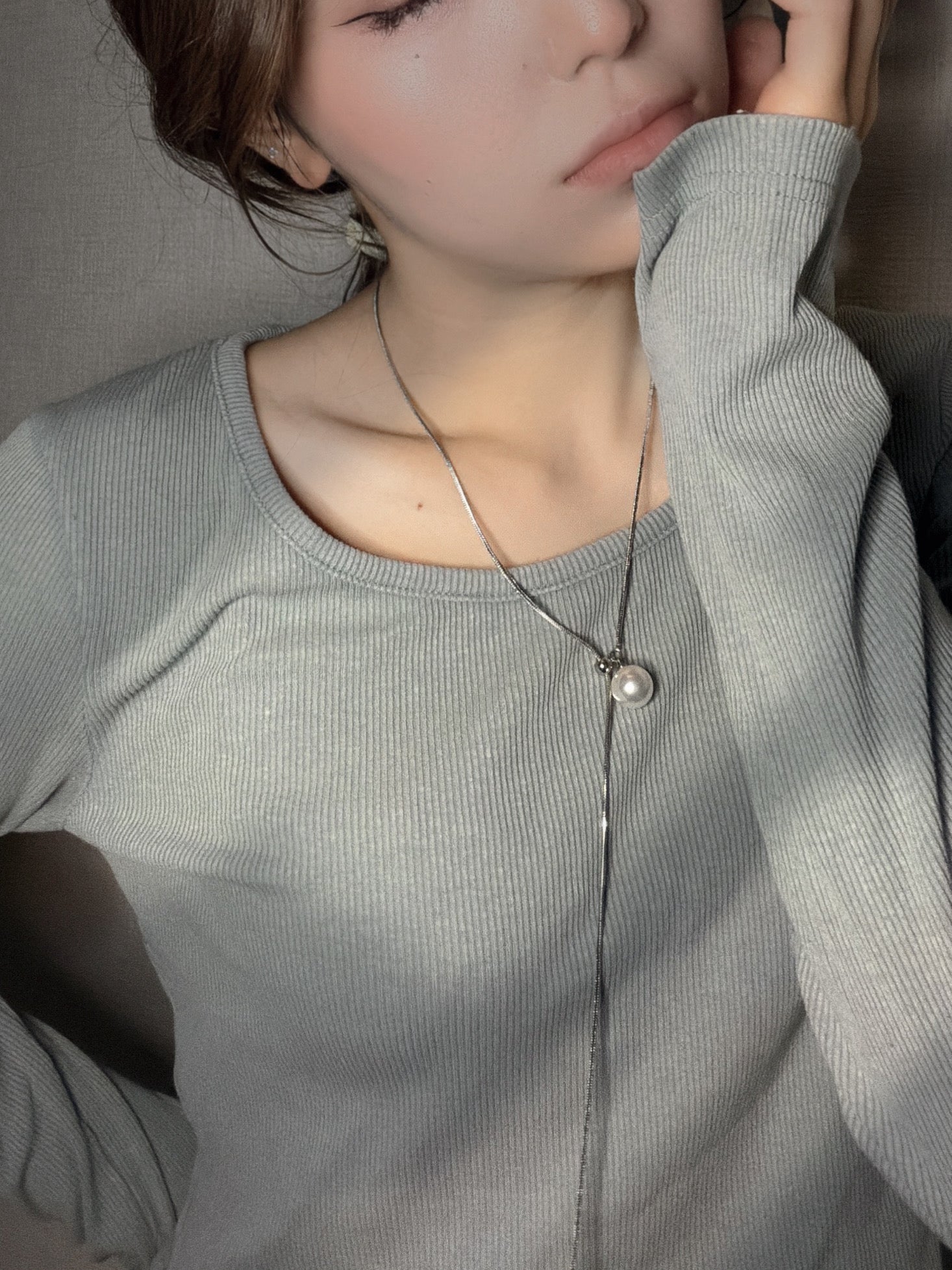 パールスライダーネックレス