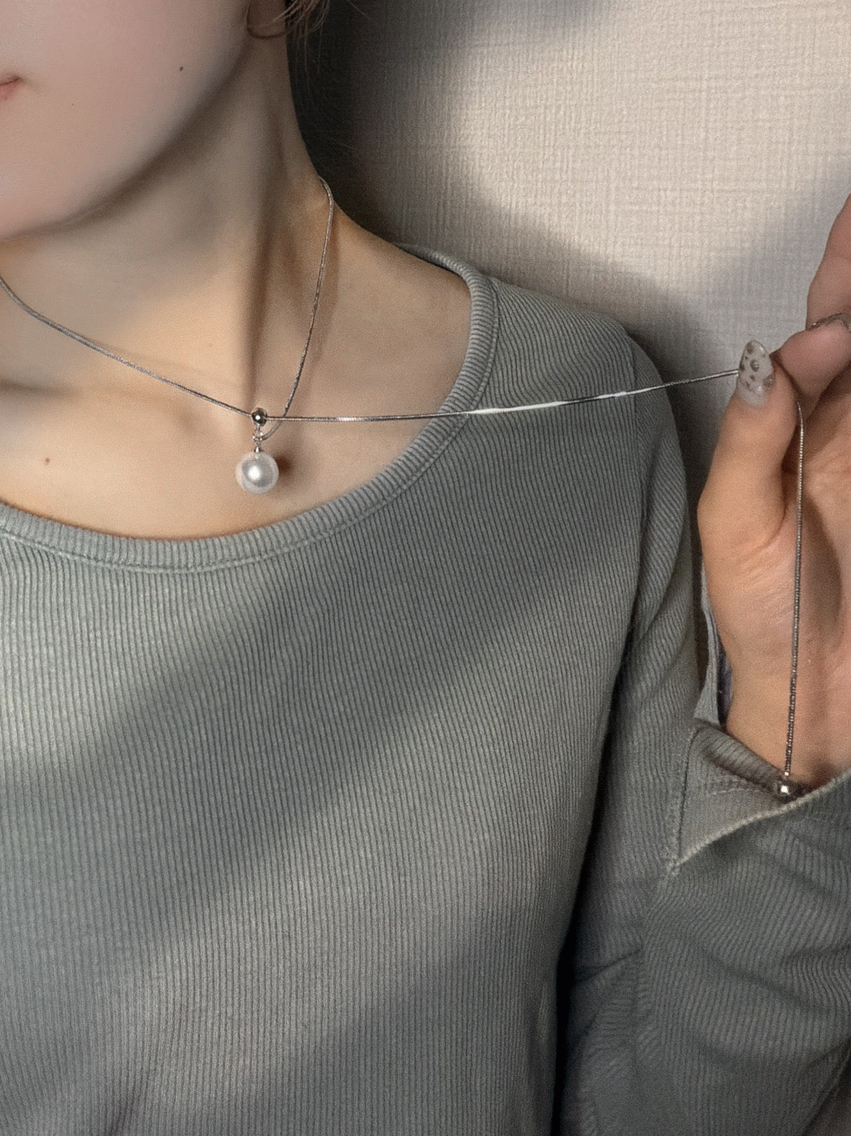 パールスライダーネックレス