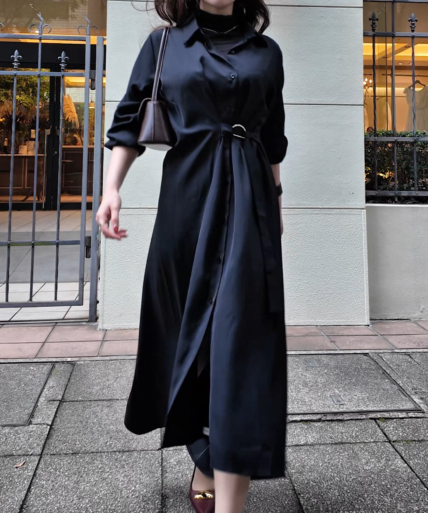 【予約商品】ウェストベルトシャツワンピース/ 様々シーン大活躍アイテム！