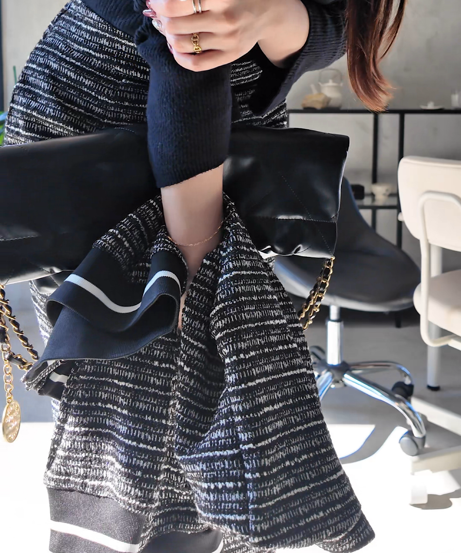 ツイードニットセットアップ