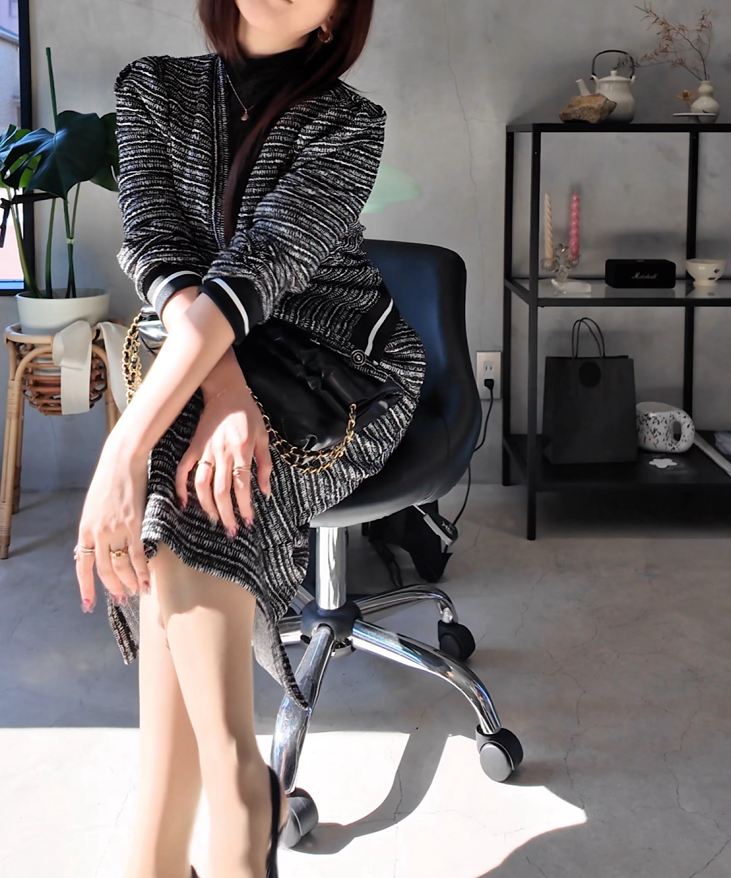 ツイードニットセットアップ