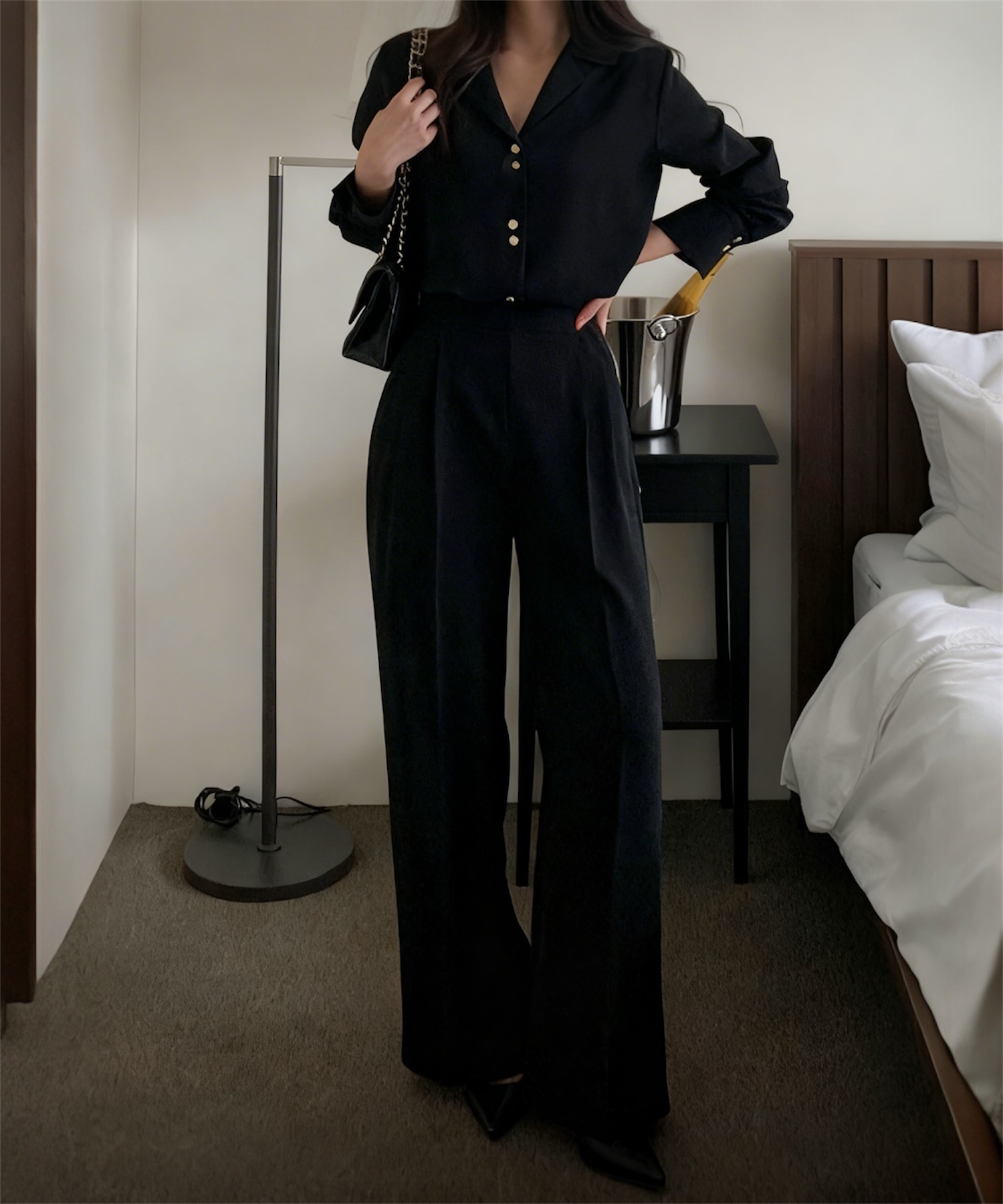 【完全受注生産】セミルーズトラウザーパンツ　（美シルエット設計）