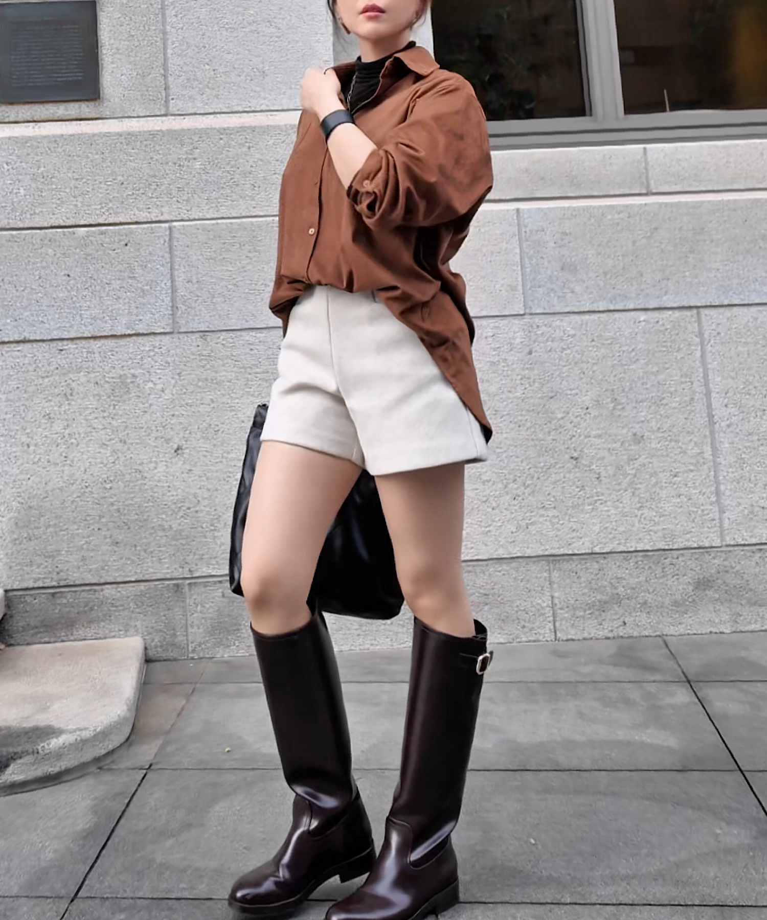 フェイクスエードオーバーシャツ