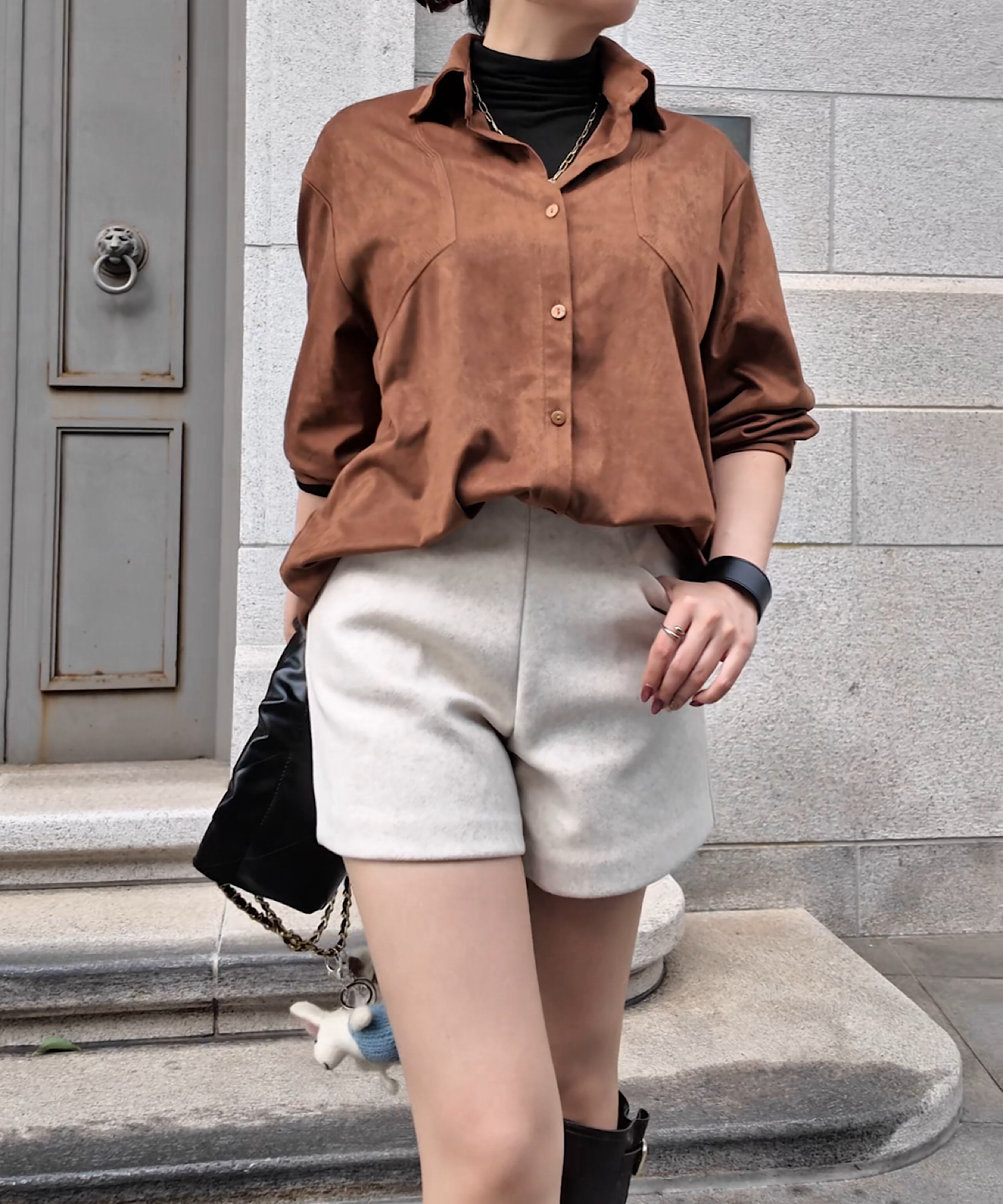 メルトンウールmixショートパンツ／Melton Wool Mix Shorts