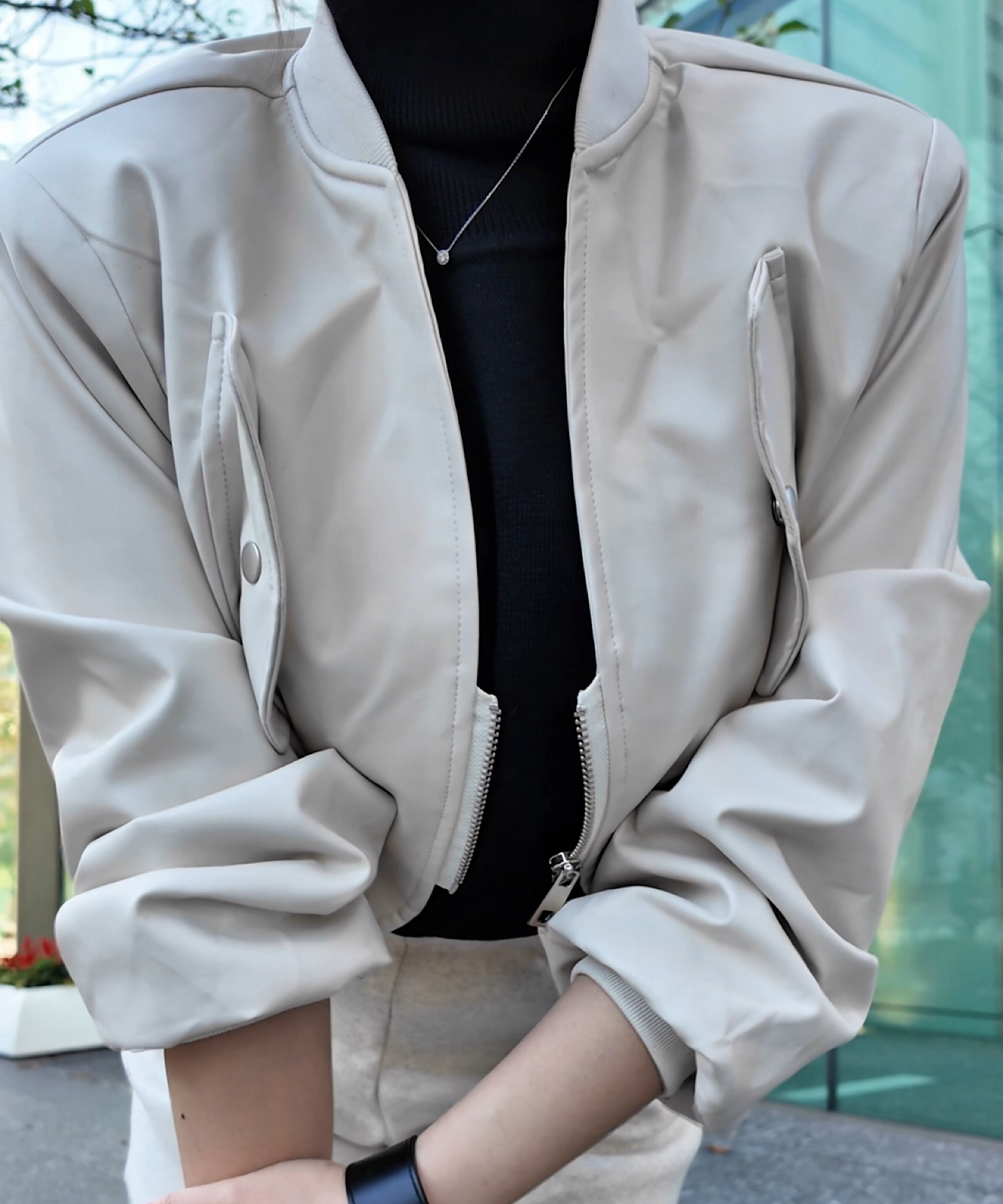 【通常販売開始】エコレザーショートフライトブルゾン/＊公式限定