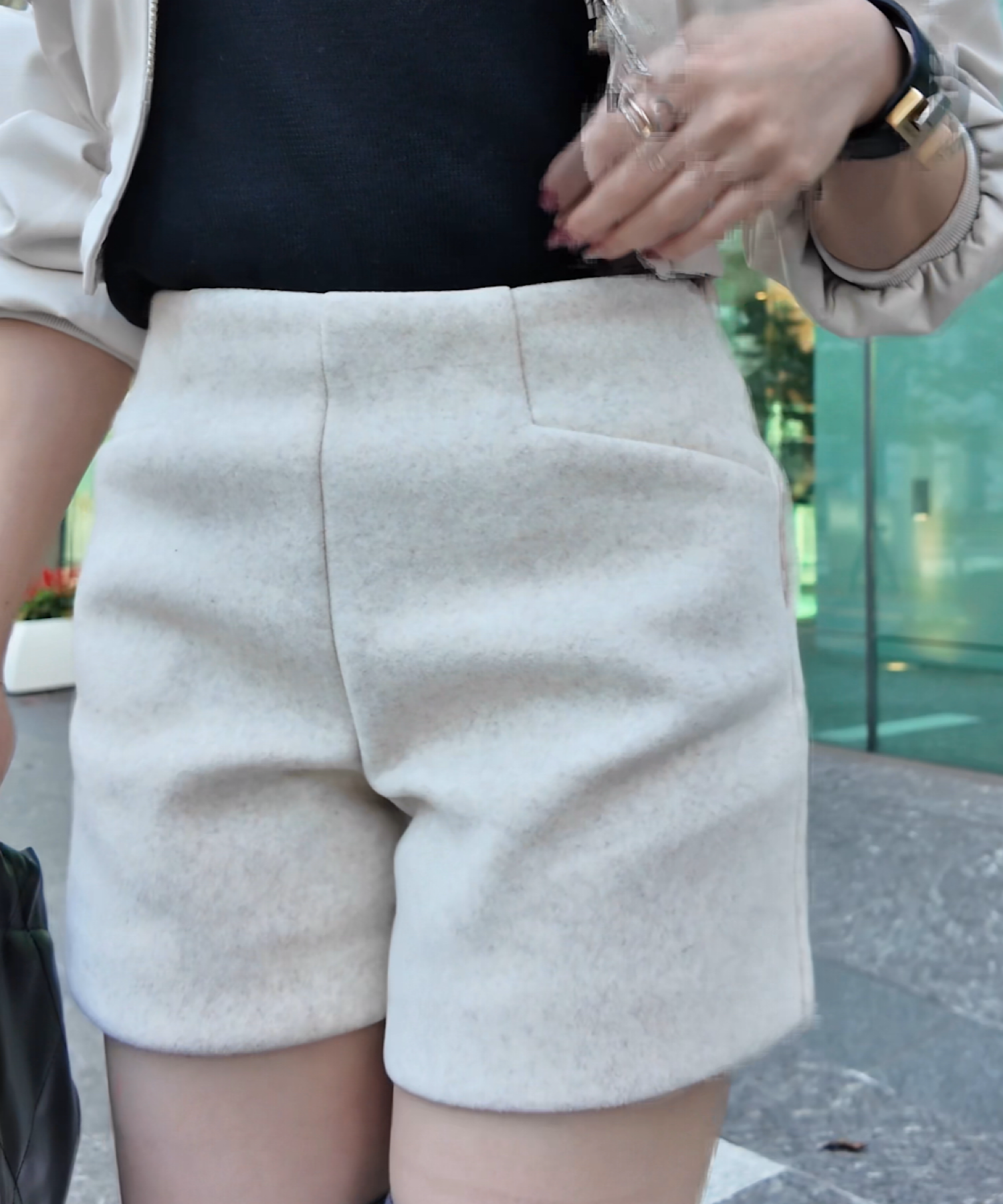 メルトンウールmixショートパンツ／Melton Wool Mix Shorts