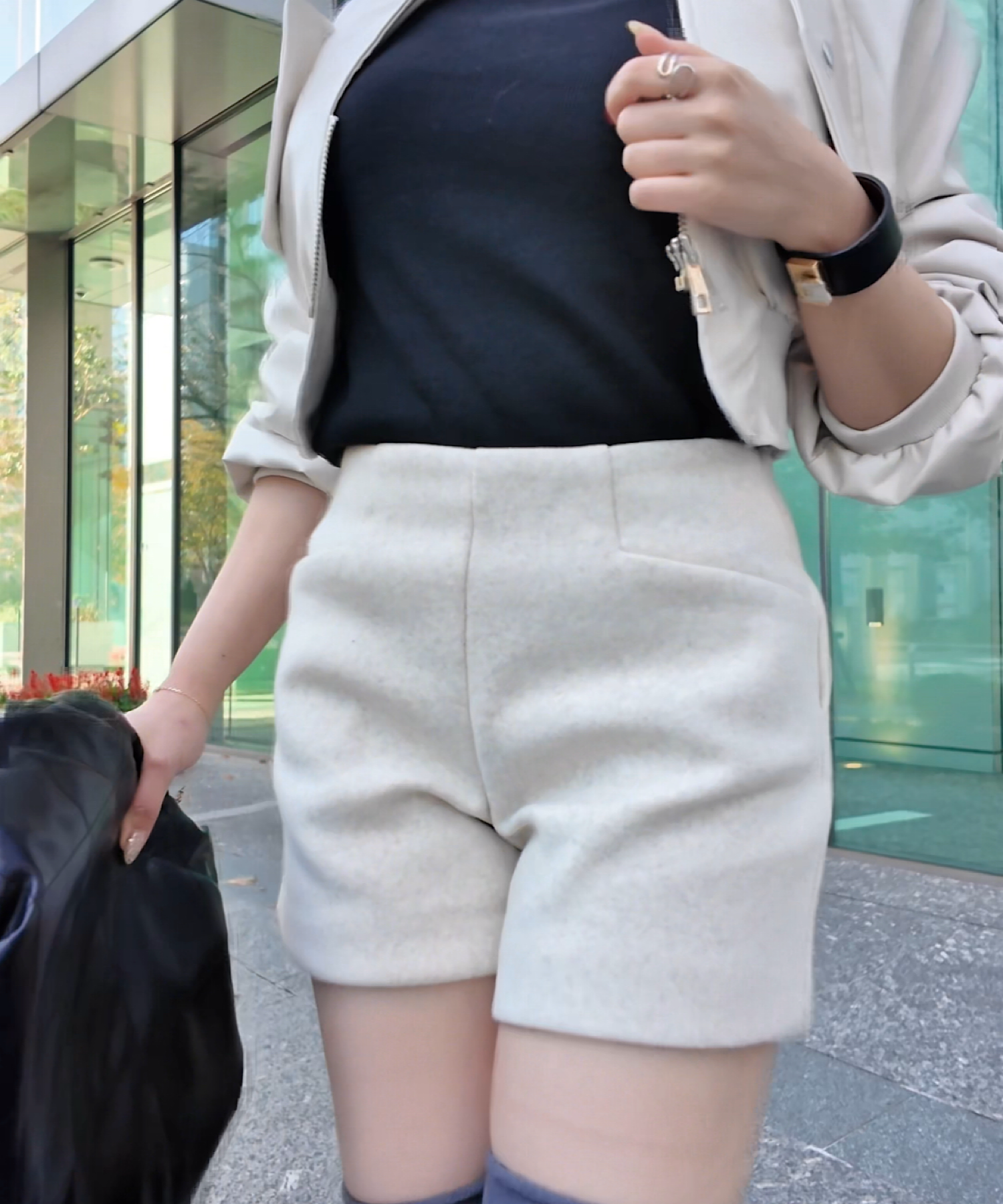 メルトンウールmixショートパンツ／Melton Wool Mix Shorts